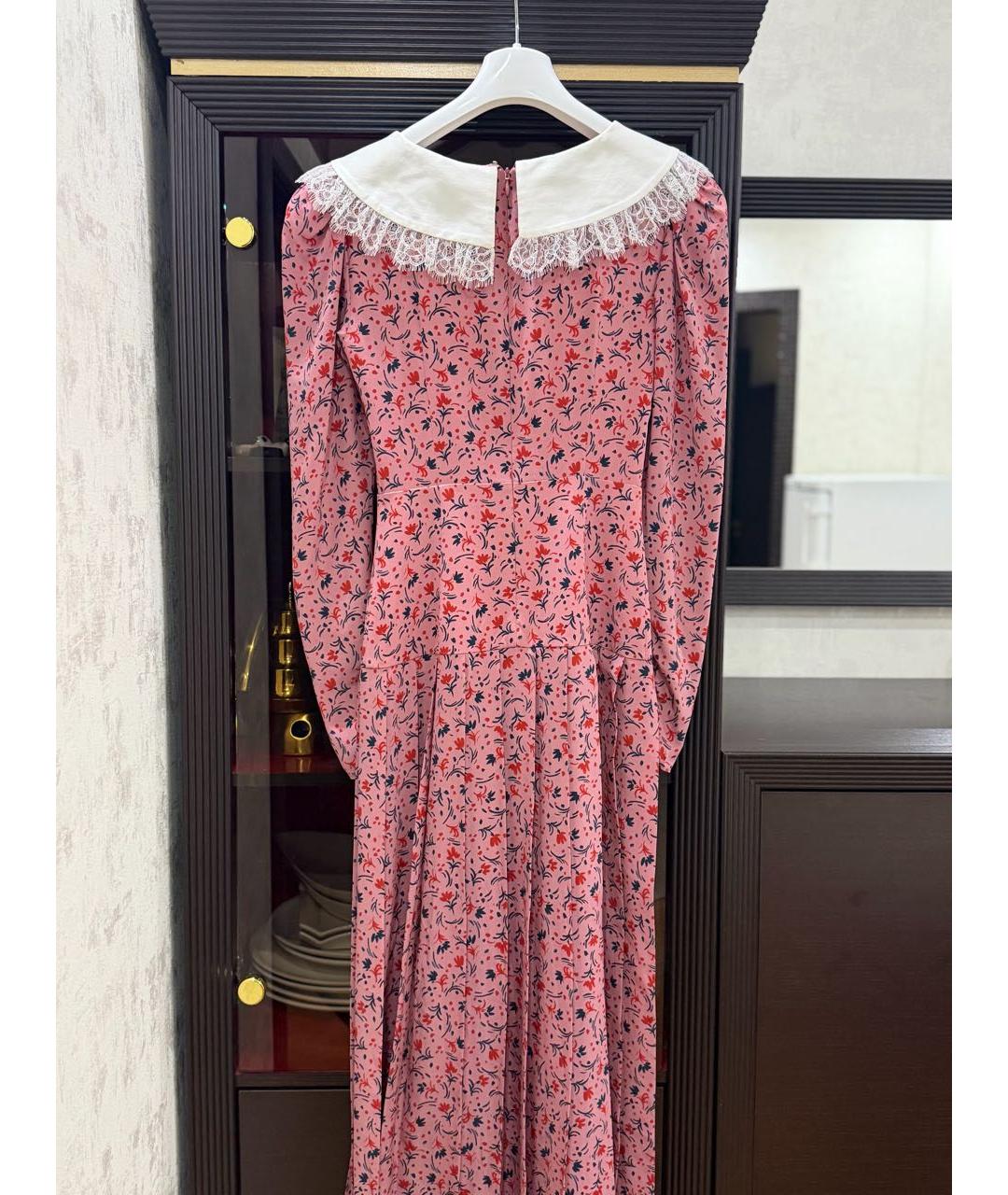 ALESSANDRA RICH Розовое шелковое вечернее платье, фото 6