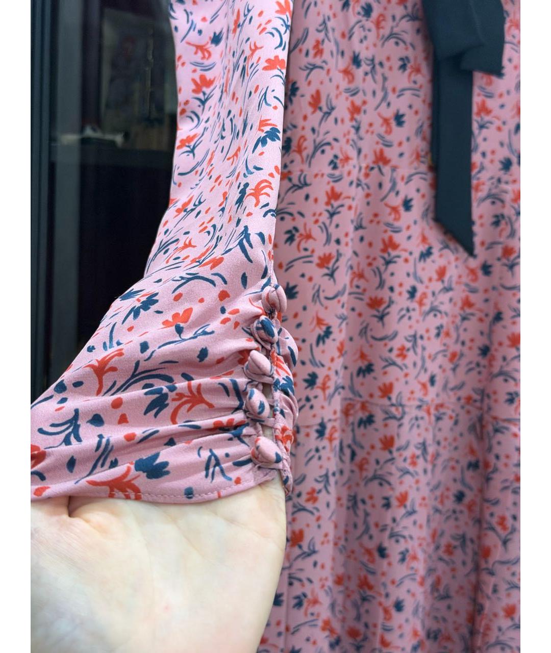 ALESSANDRA RICH Розовое шелковое вечернее платье, фото 5