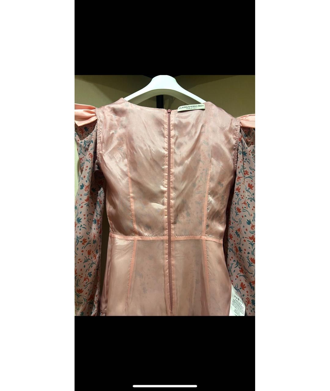 ALESSANDRA RICH Розовое шелковое вечернее платье, фото 3