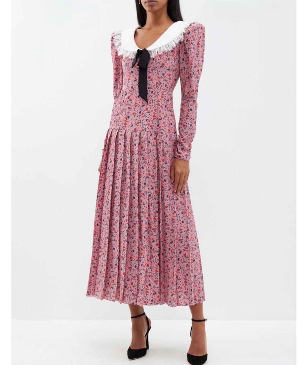 ALESSANDRA RICH Розовое шелковое вечернее платье, фото 2