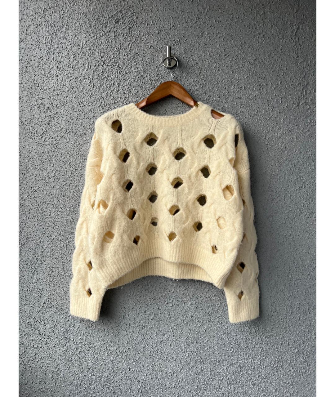 PINKO Бежевый шерстяной джемпер / свитер, фото 6