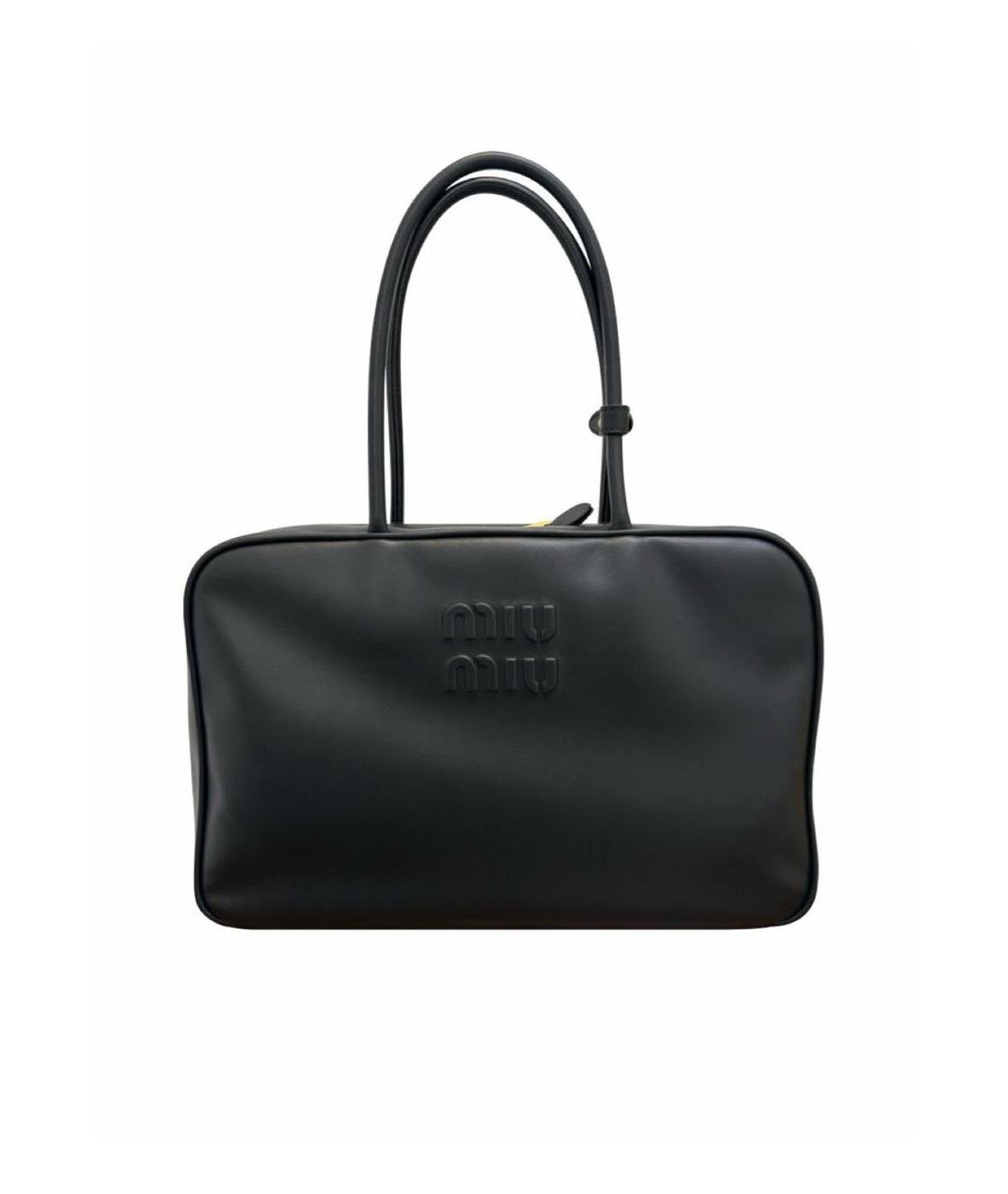 MIU MIU Черная кожаная сумка с короткими ручками, фото 1