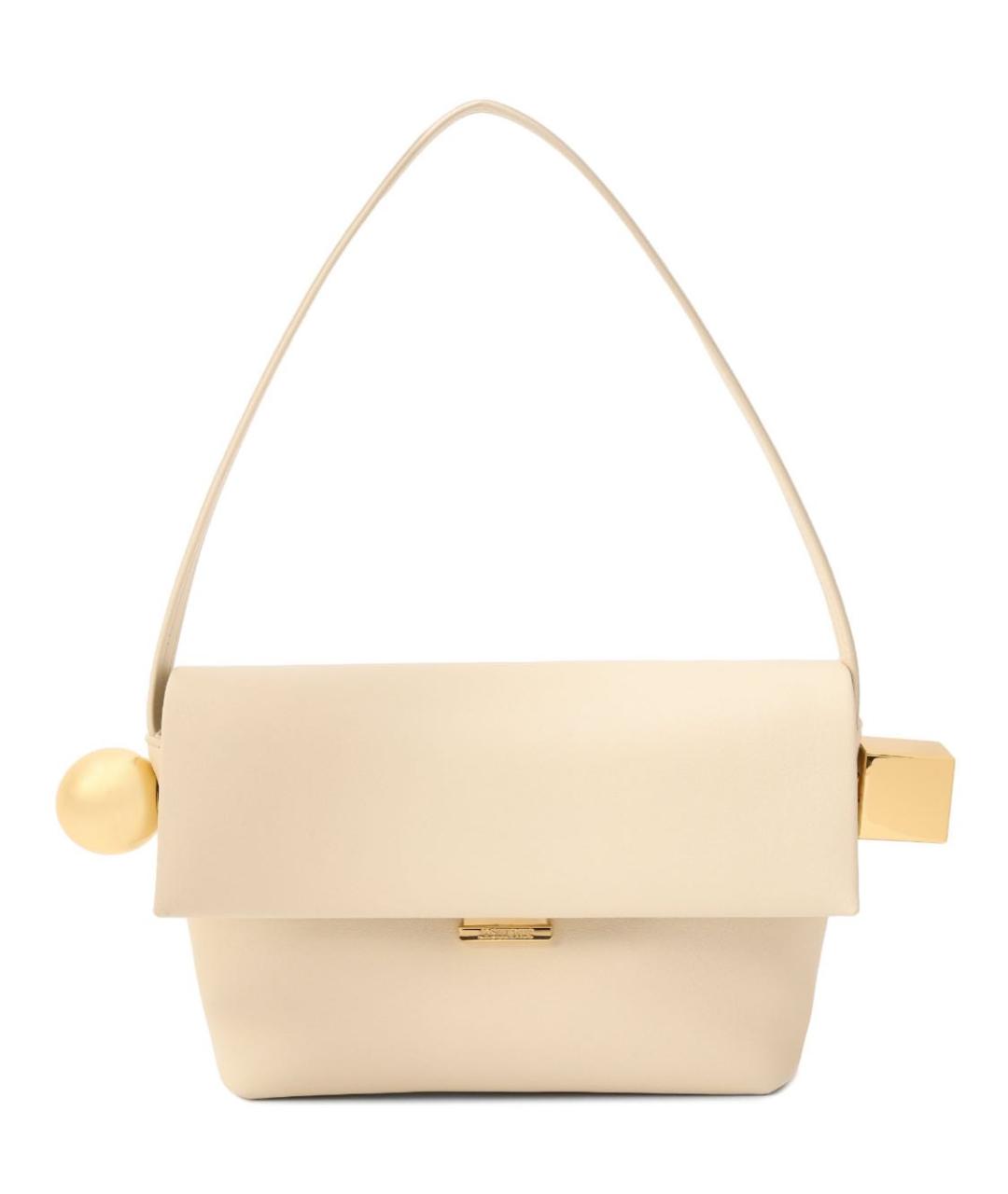 JACQUEMUS Бежевая кожаная сумка через плечо, фото 1