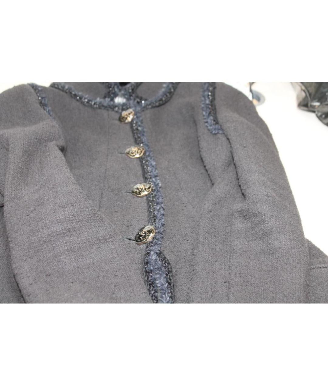 CHANEL Черный твидовый жакет/пиджак, фото 8