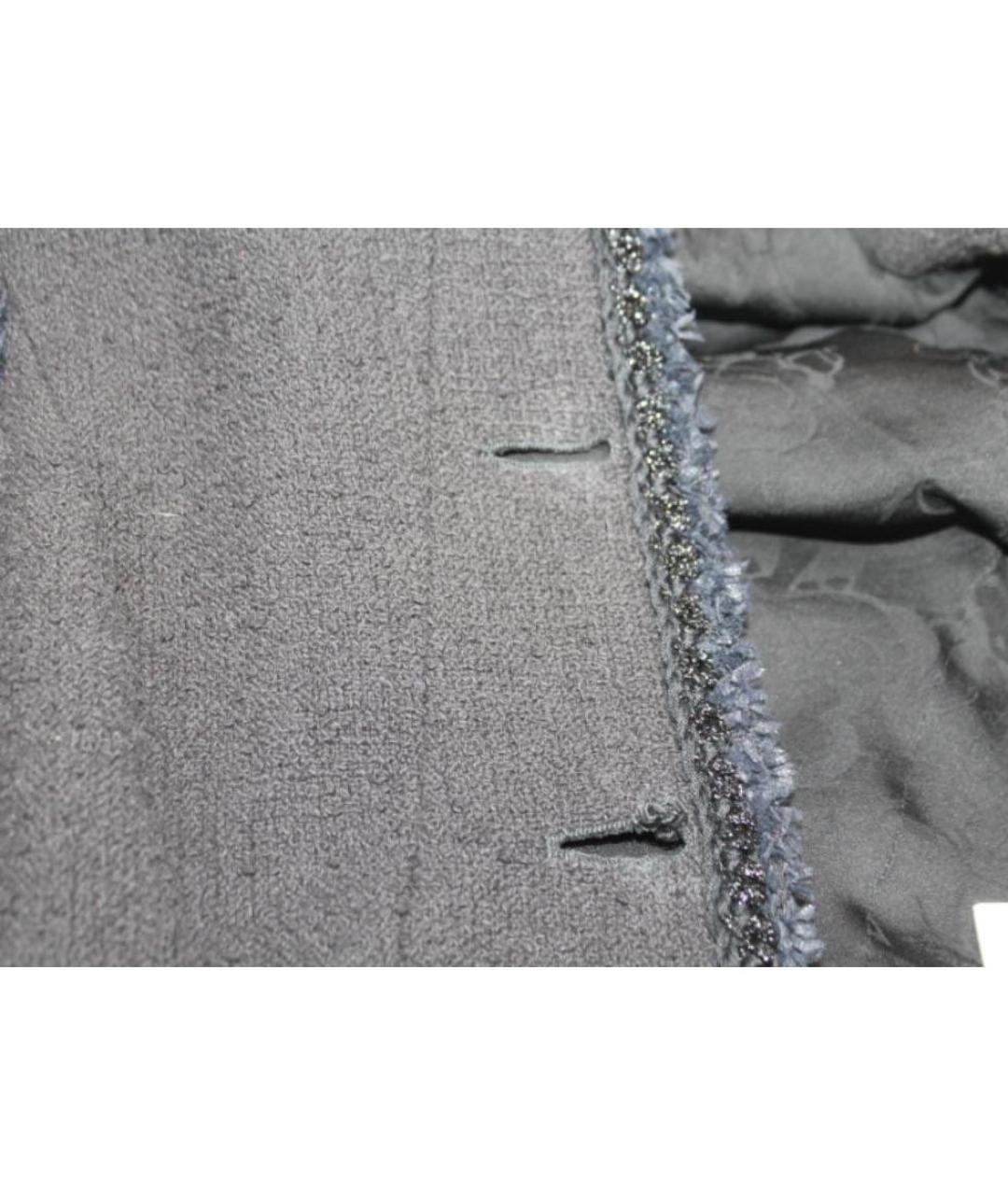 CHANEL Черный твидовый жакет/пиджак, фото 7