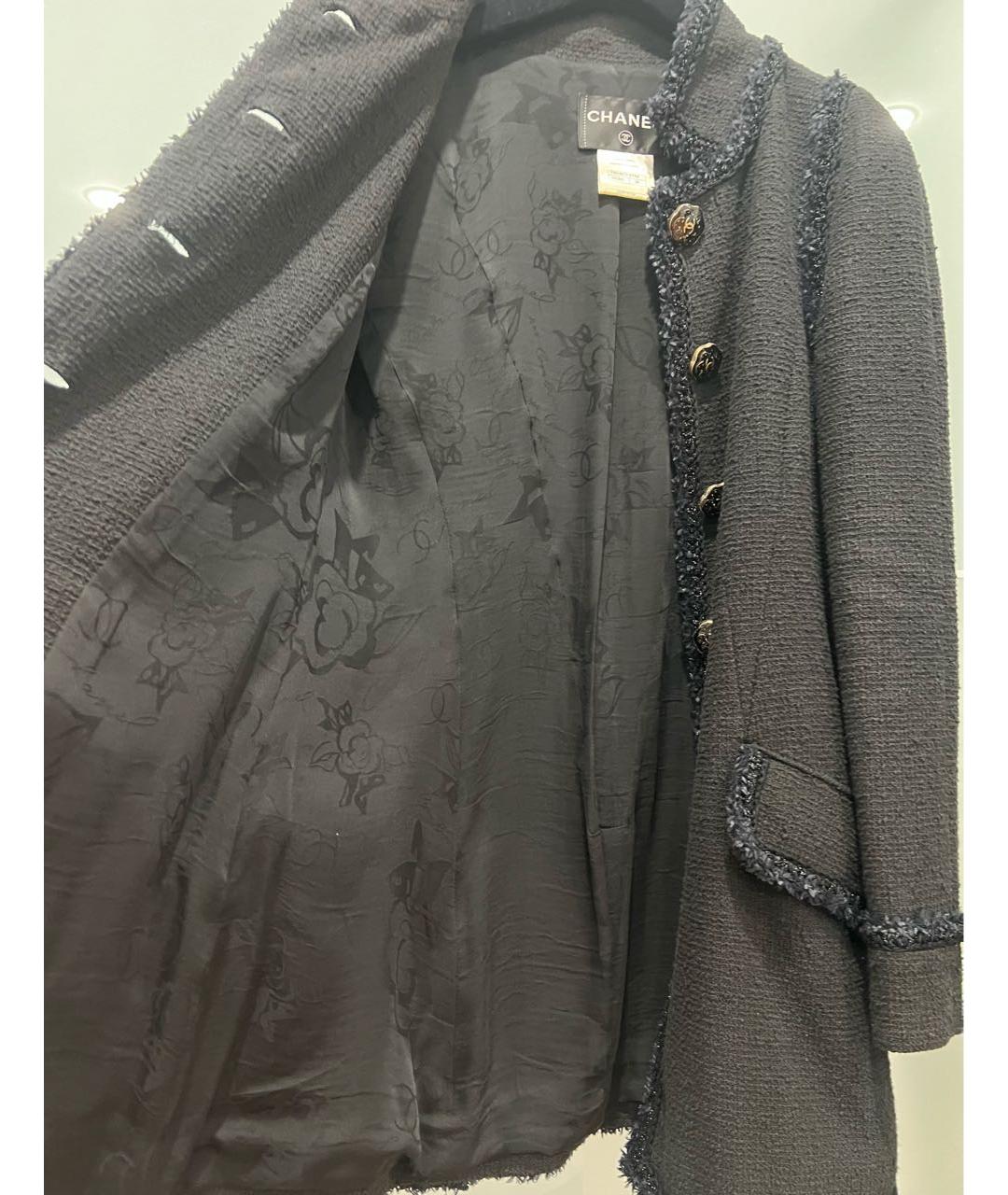 CHANEL Черный твидовый жакет/пиджак, фото 5