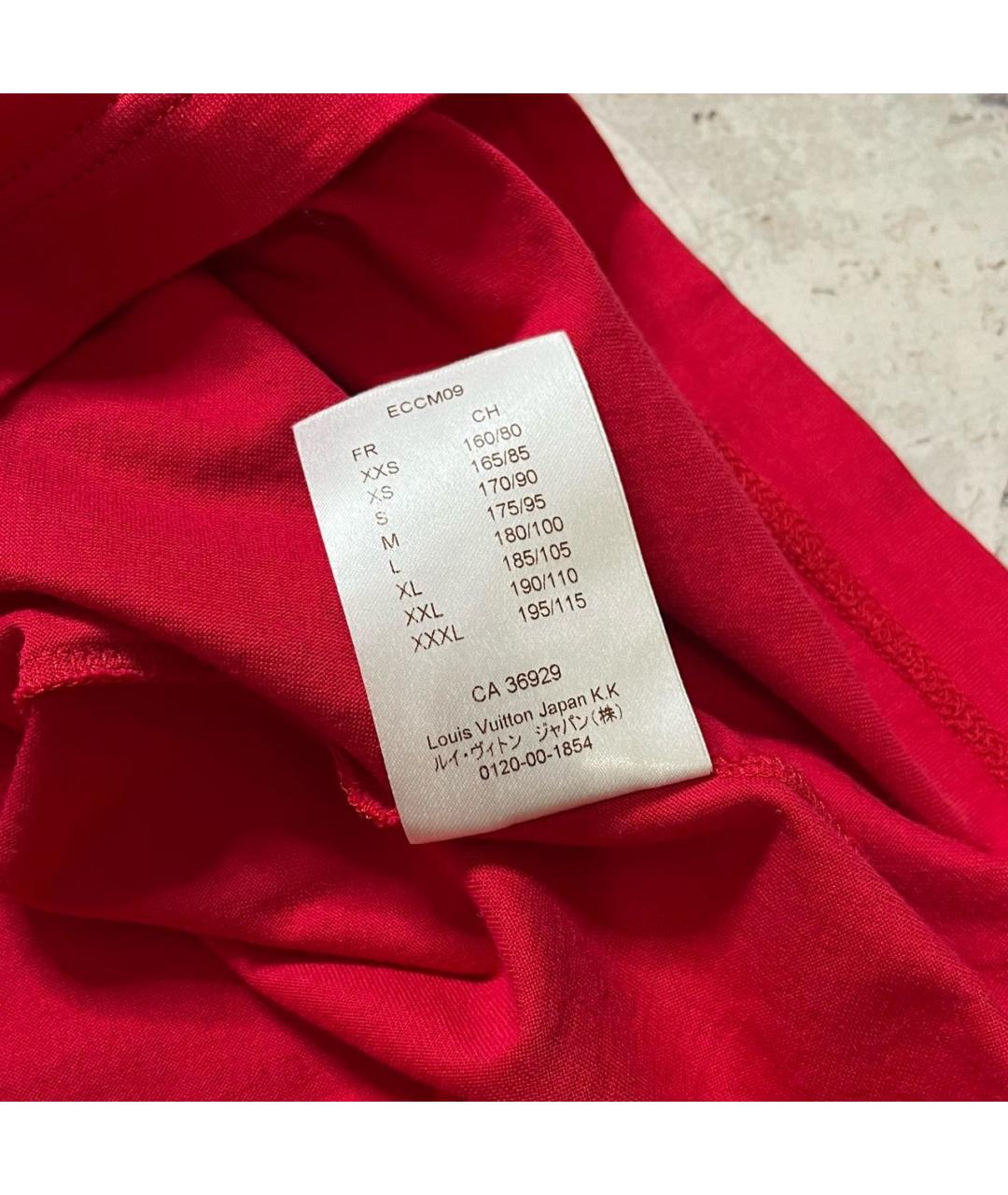 LOUIS VUITTON Красная хлопковая футболка, фото 7
