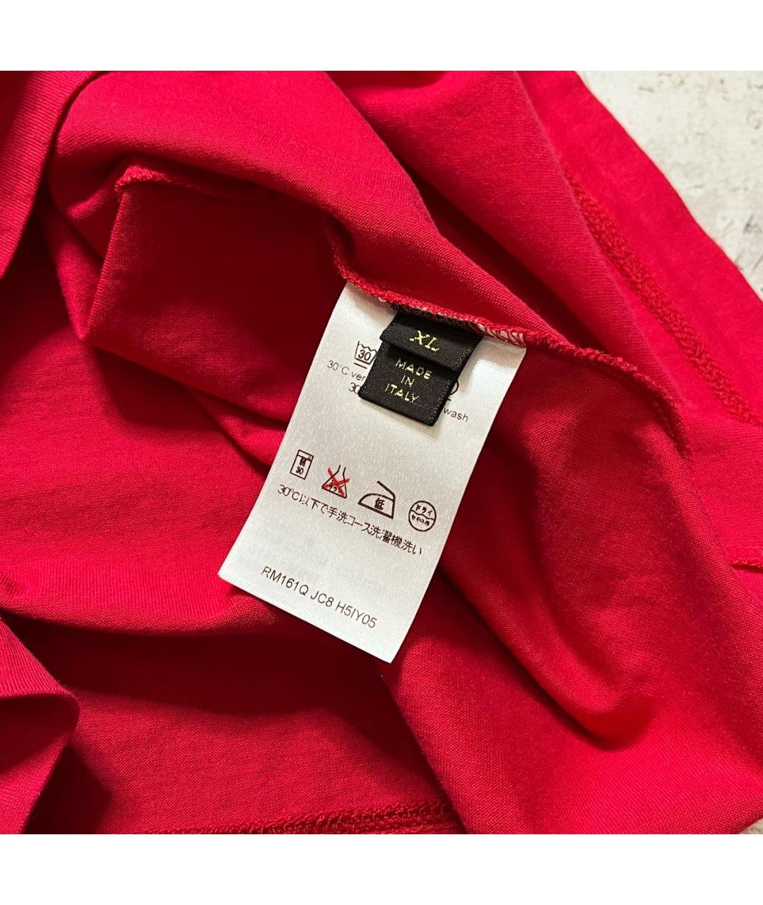 LOUIS VUITTON Красная хлопковая футболка, фото 6