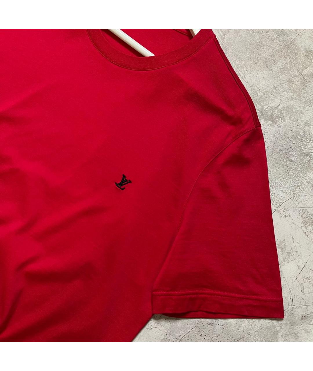 LOUIS VUITTON Красная хлопковая футболка, фото 4