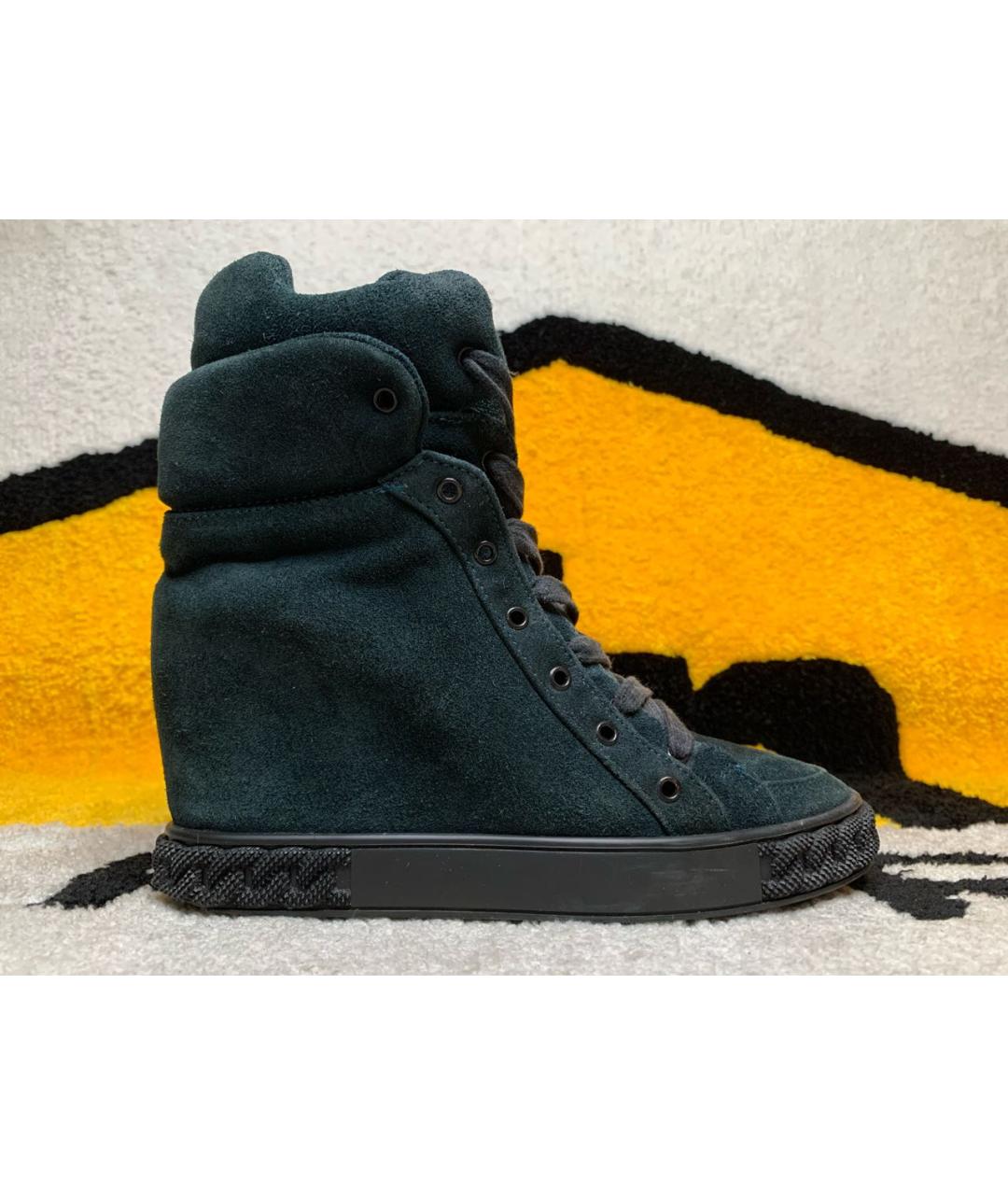 CASADEI Бирюзовые замшевые кеды, фото 9