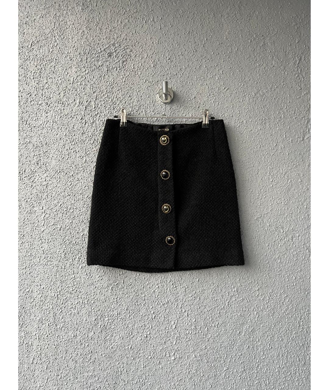 PINKO Черная хлопковая юбка миди, фото 6