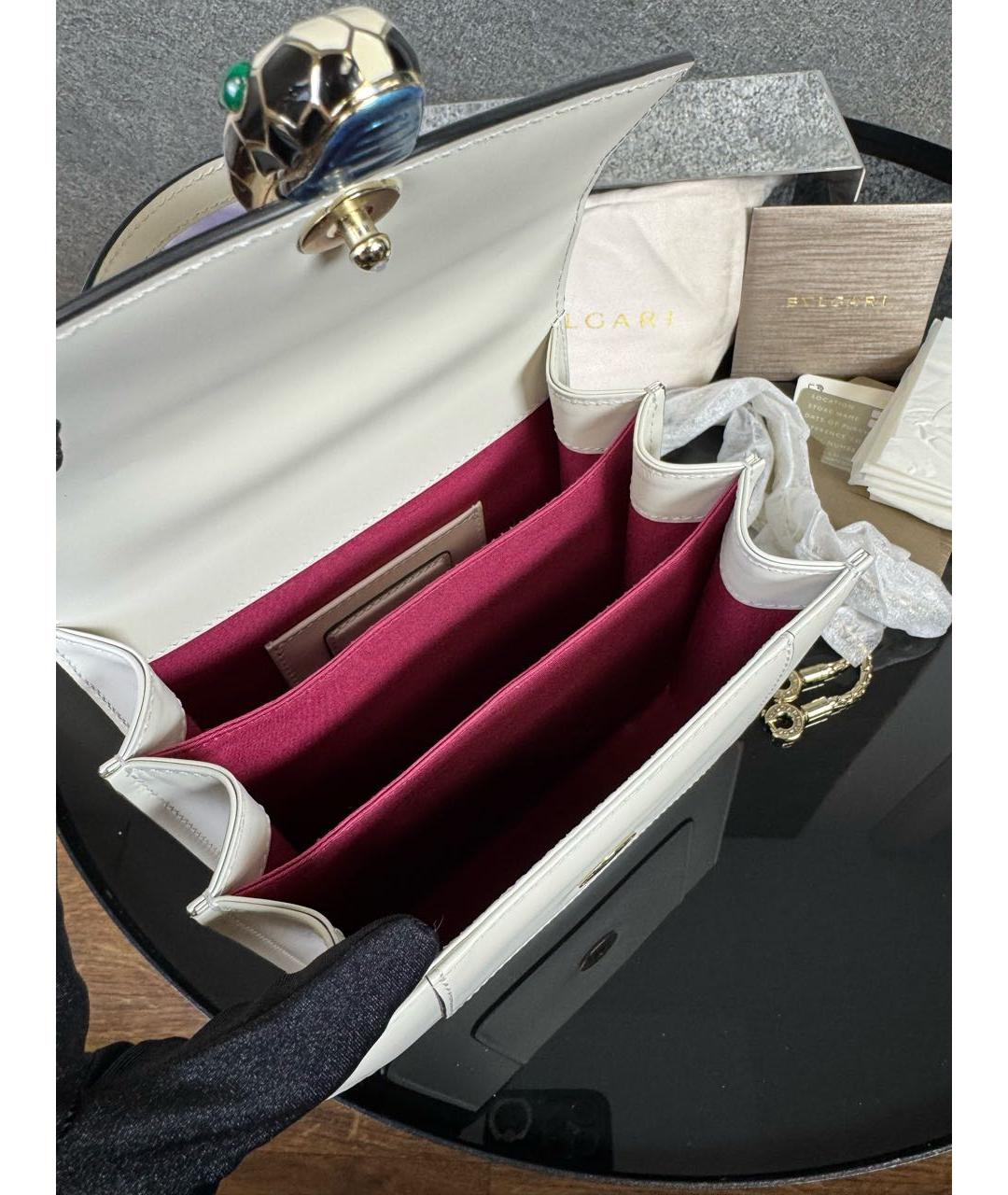 BVLGARI Бежевая кожаная сумка с короткими ручками, фото 4