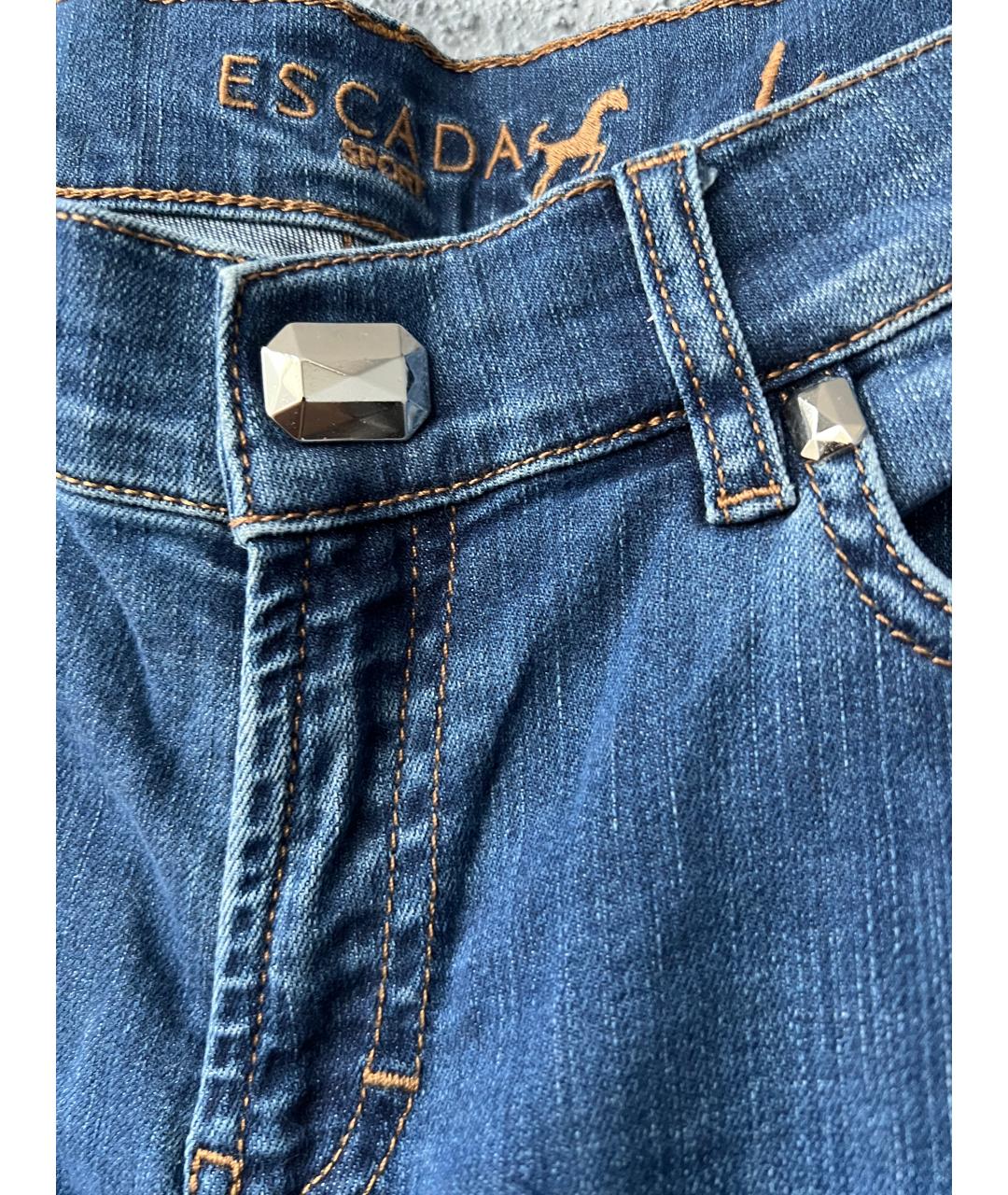 ESCADA Синие хлопковые прямые джинсы, фото 3