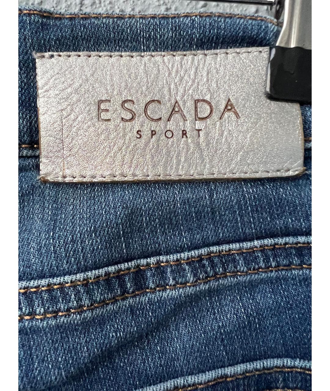 ESCADA Синие хлопковые прямые джинсы, фото 6