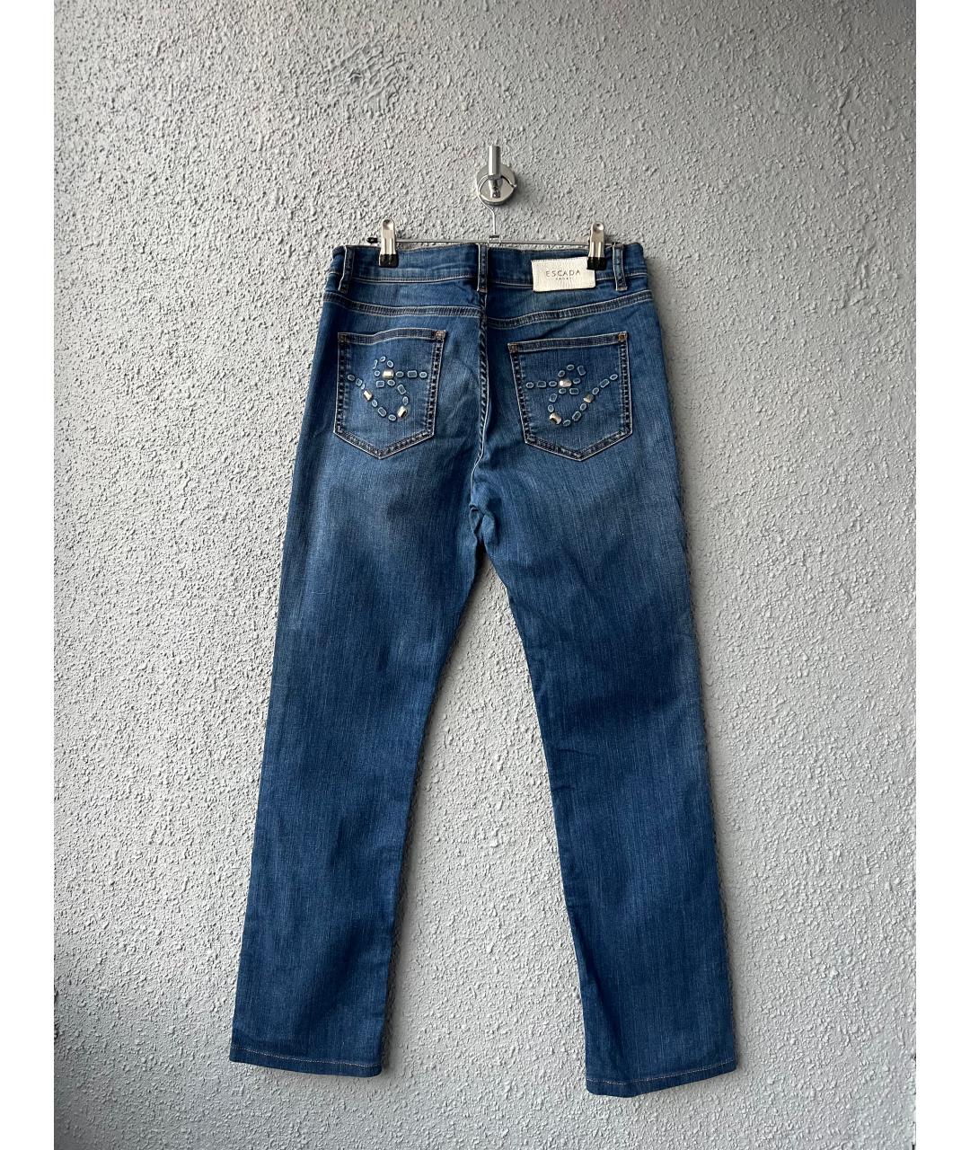 ESCADA Синие хлопковые прямые джинсы, фото 2