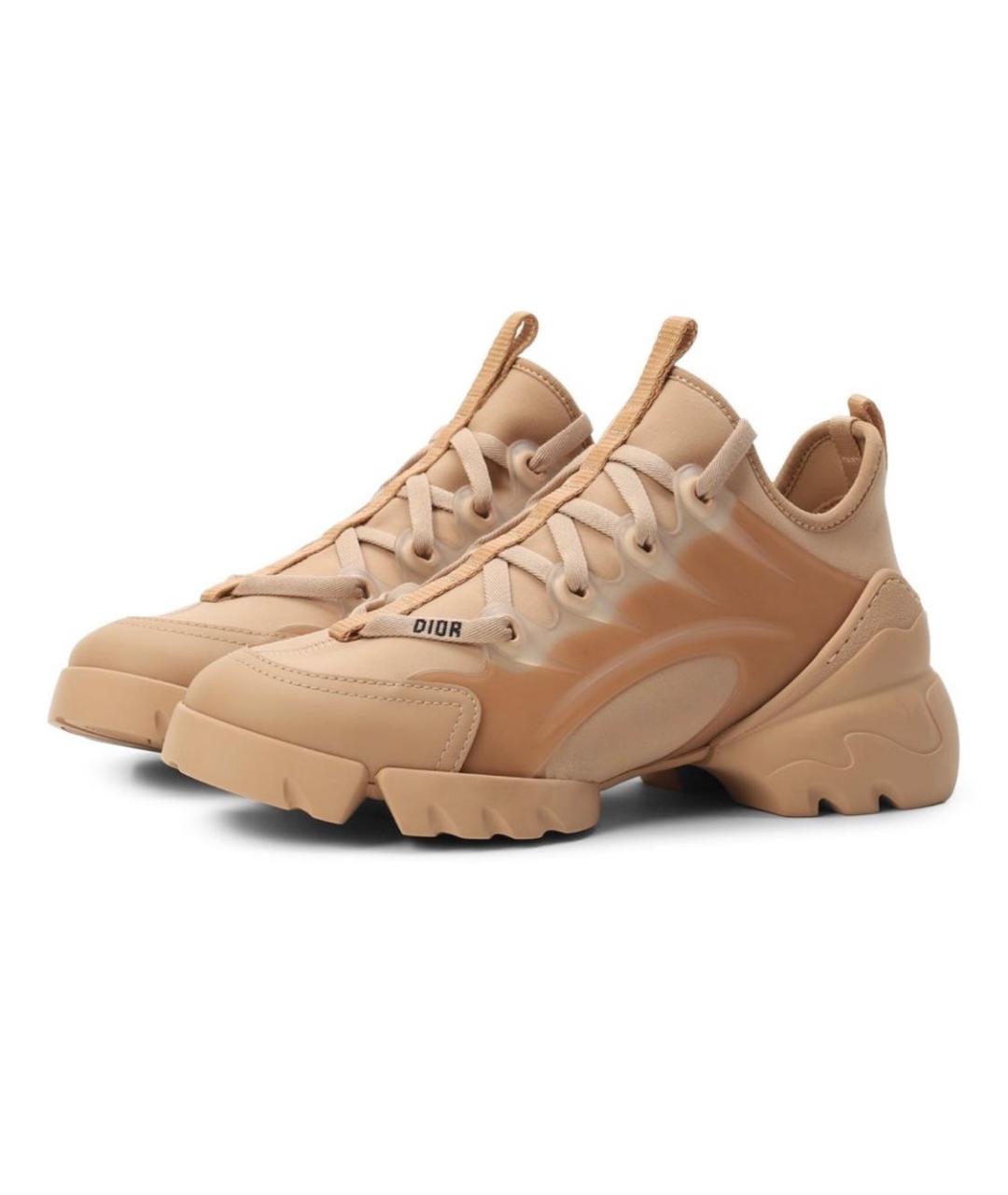 CHRISTIAN DIOR Коричневые неопреновые кроссовки, фото 3