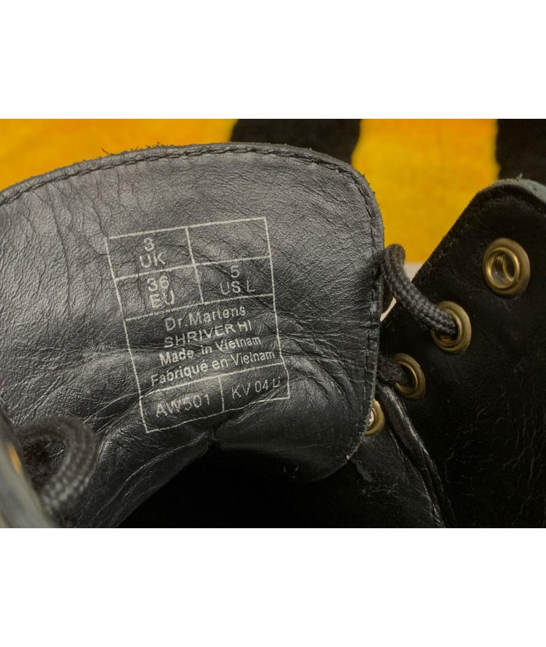 DR. MARTENS Черные кожаные ботинки, фото 7