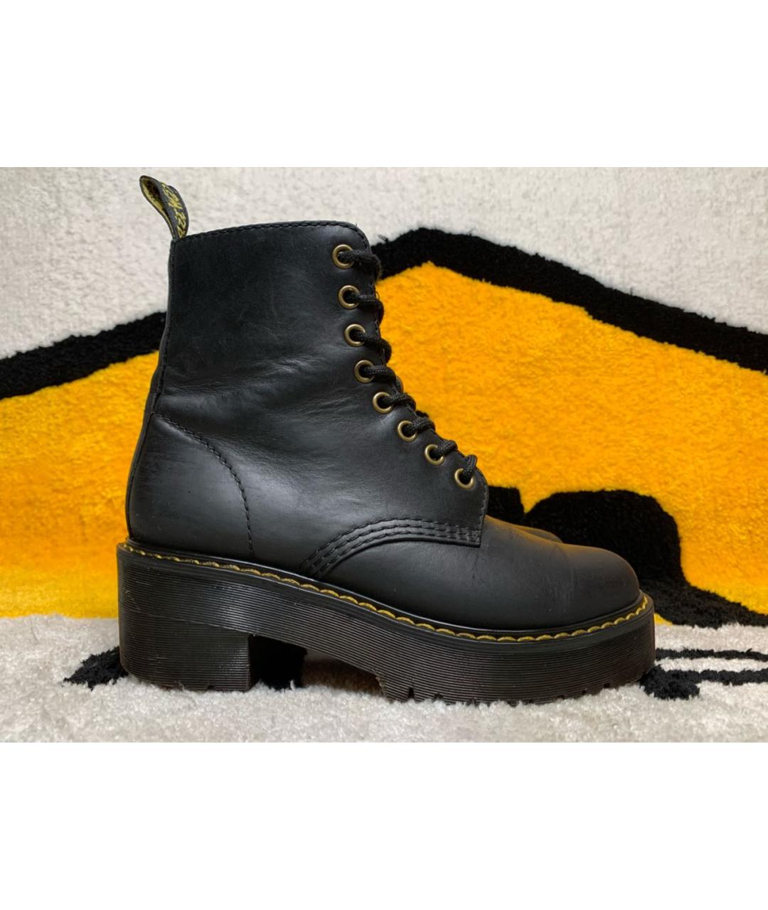 DR. MARTENS Черные кожаные ботинки, фото 9