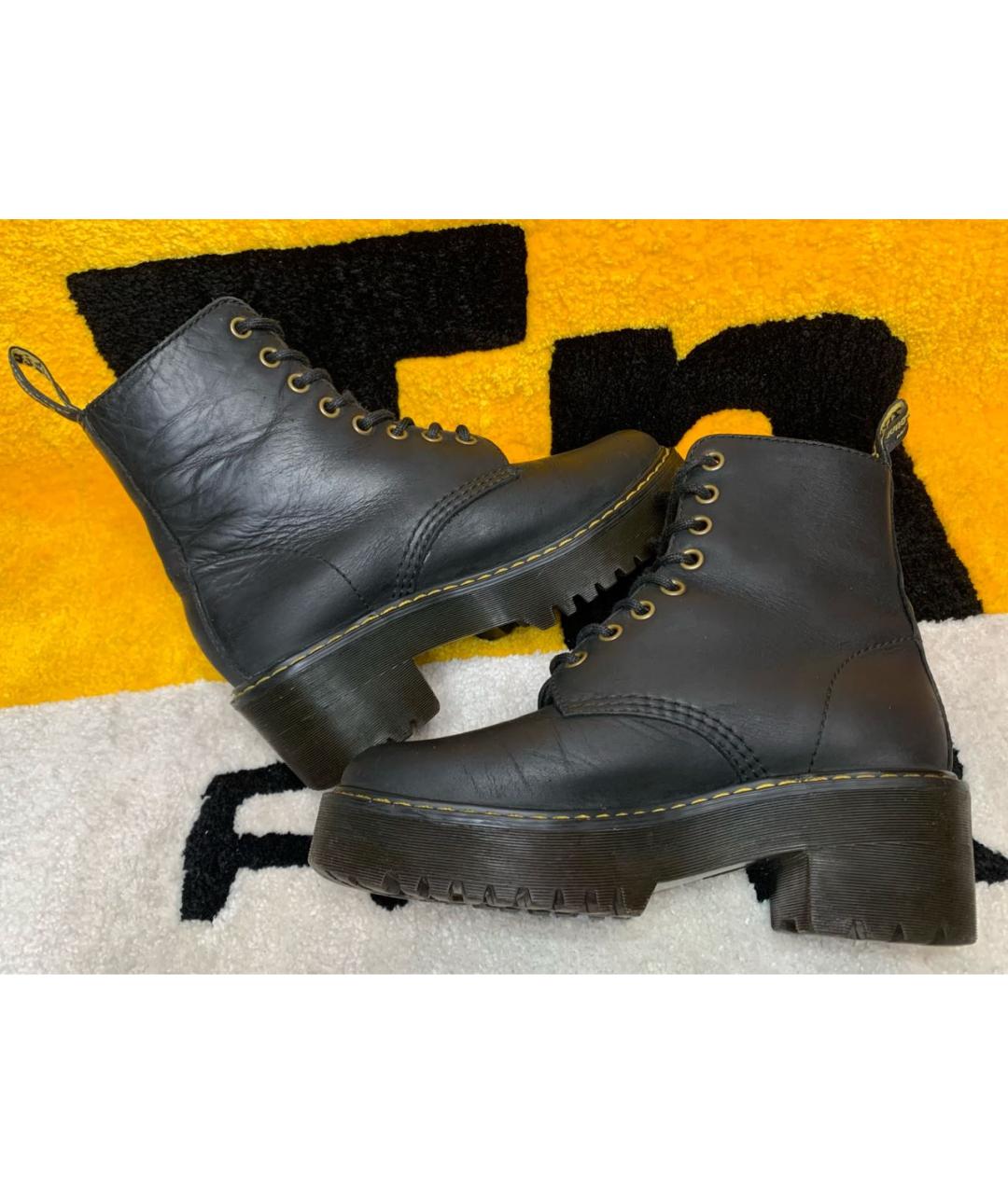 DR. MARTENS Черные кожаные ботинки, фото 5