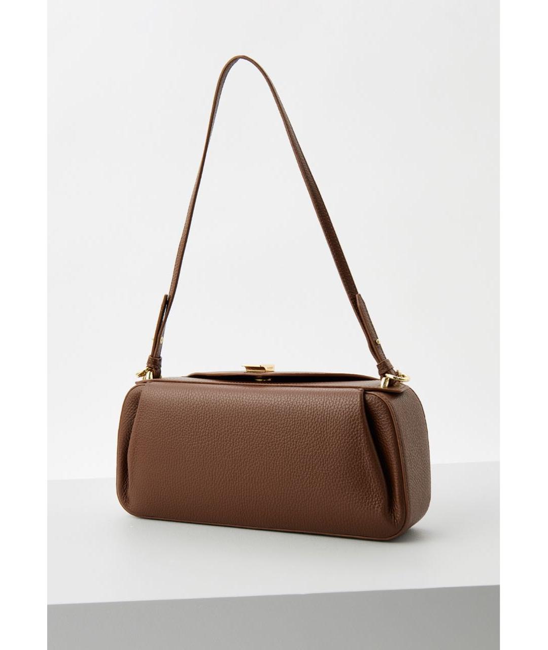 YUZEFI Коричневая кожаная сумка через плечо, фото 2