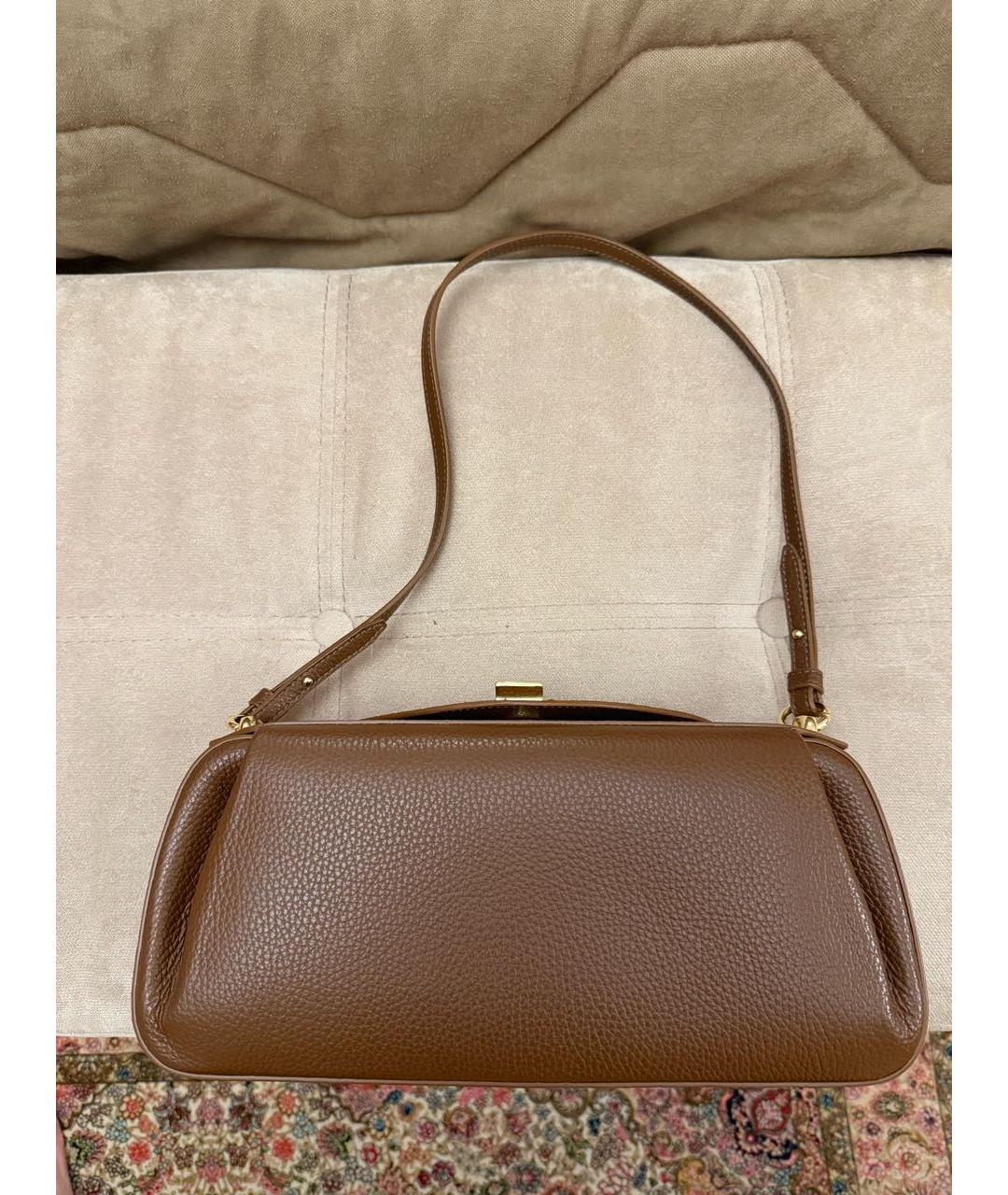 YUZEFI Коричневая кожаная сумка через плечо, фото 3