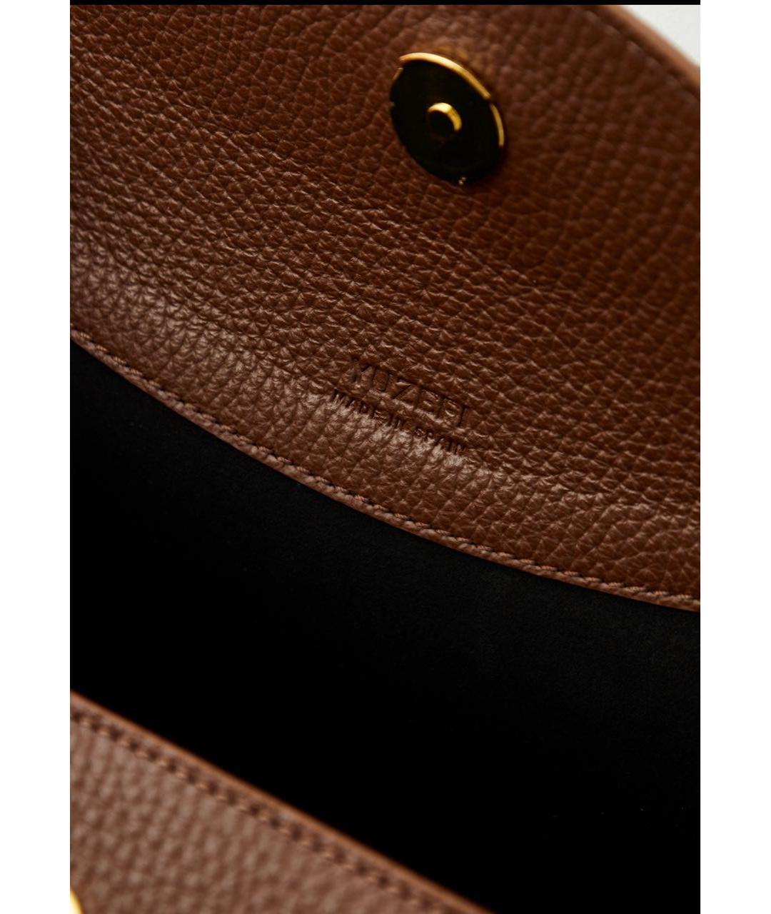 YUZEFI Коричневая кожаная сумка через плечо, фото 6