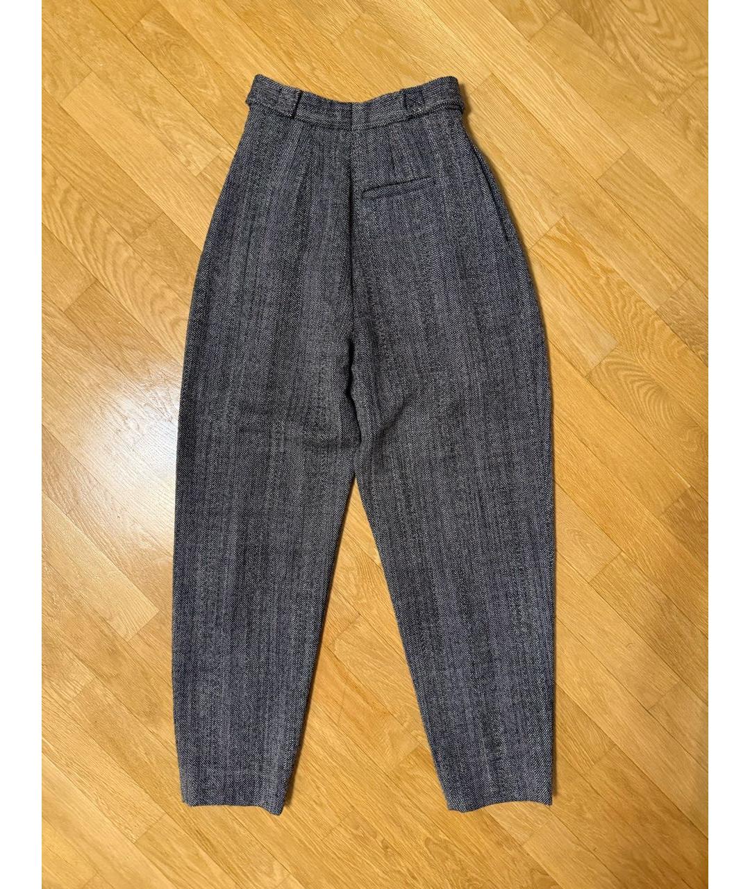 ALBERTA FERRETTI Серые шерстяные брюки узкие, фото 2