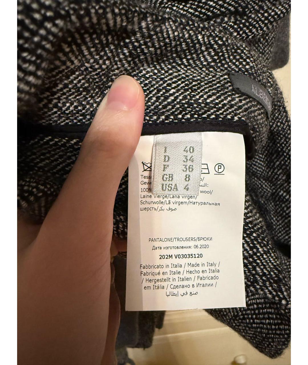 ALBERTA FERRETTI Серые шерстяные брюки узкие, фото 5