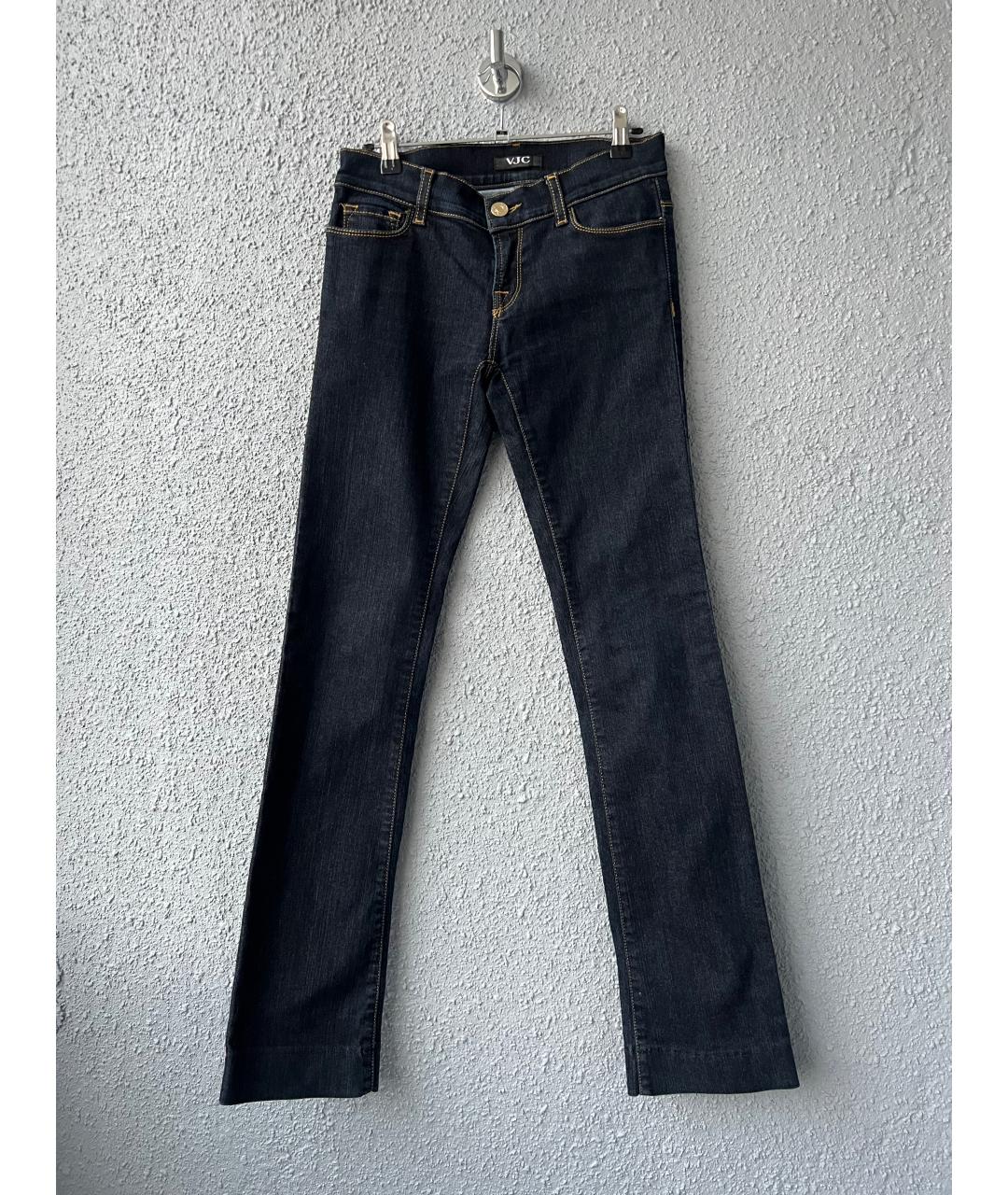 VERSACE Темно-синие хлопковые джинсы слим, фото 7