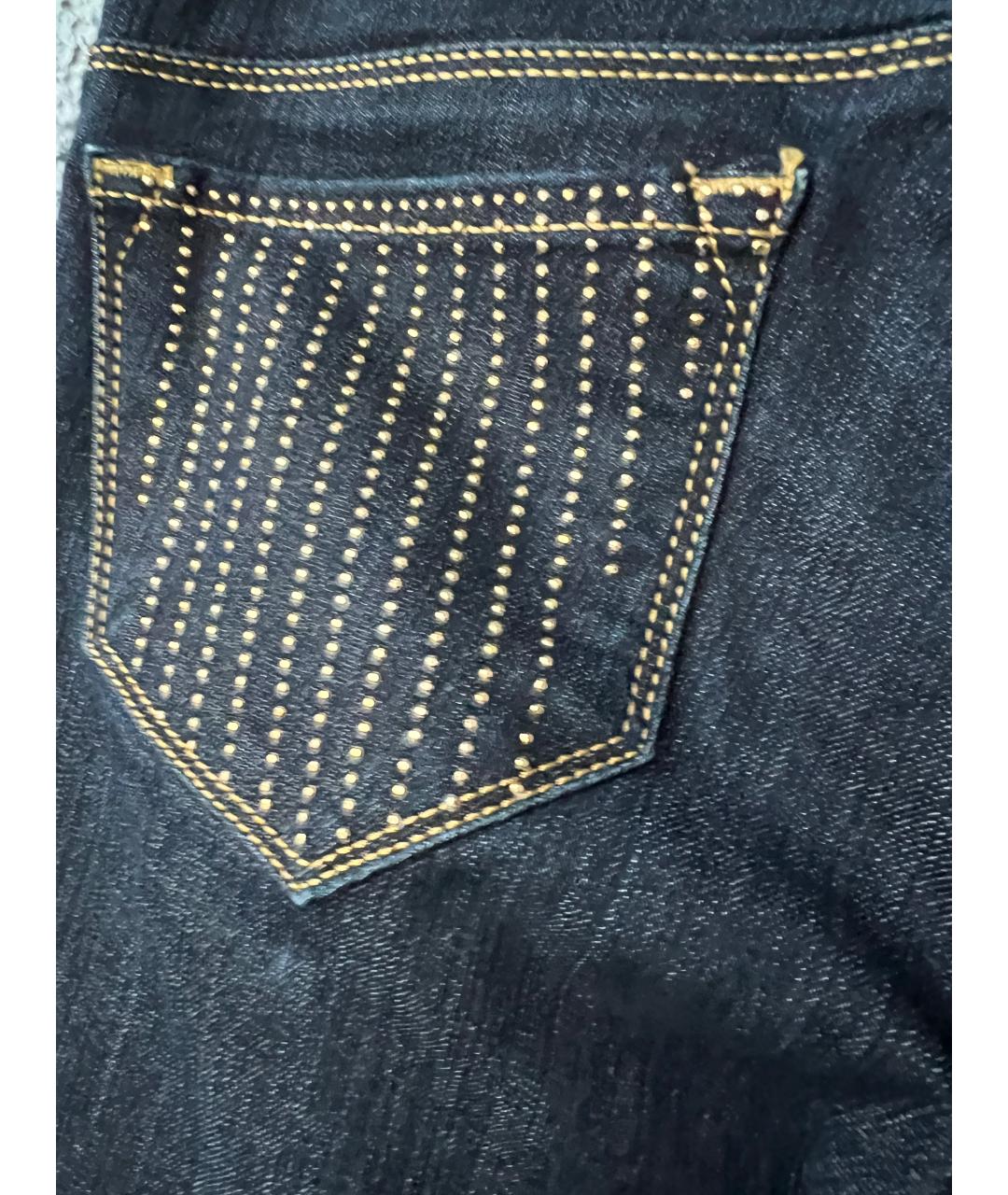 VERSACE Темно-синие хлопковые джинсы слим, фото 5