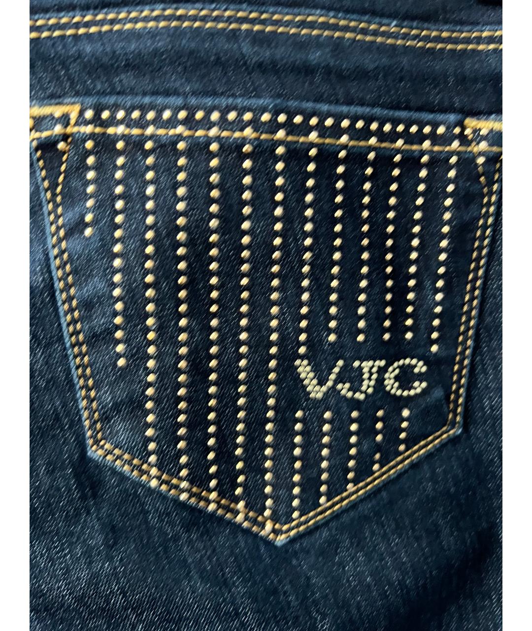 VERSACE Темно-синие хлопковые джинсы слим, фото 4