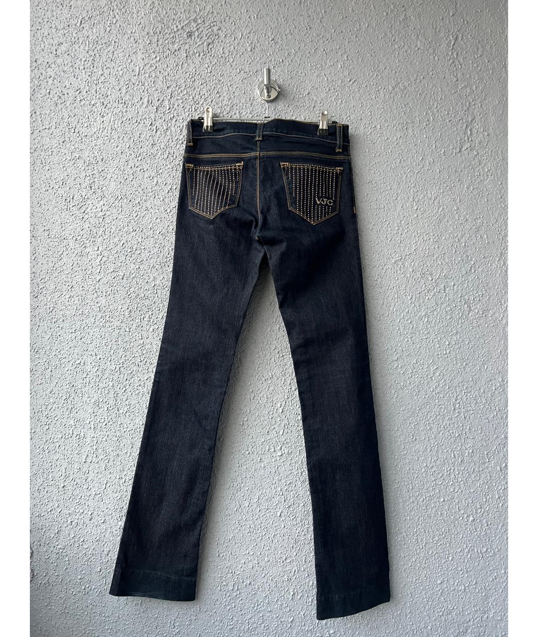 VERSACE Темно-синие хлопковые джинсы слим, фото 2