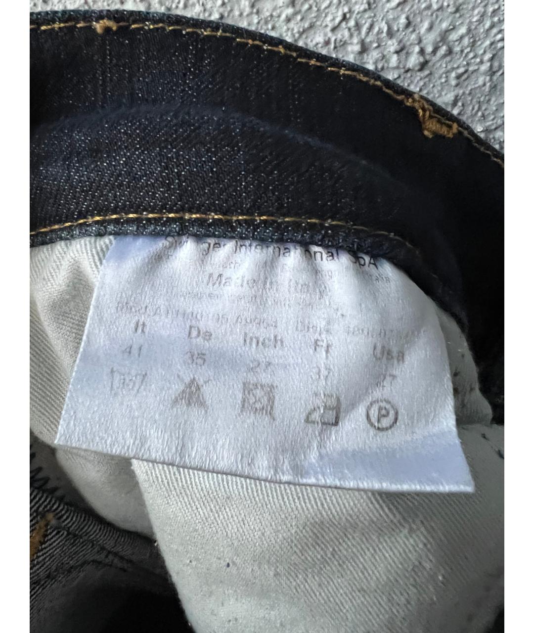 VERSACE Темно-синие хлопковые джинсы слим, фото 6