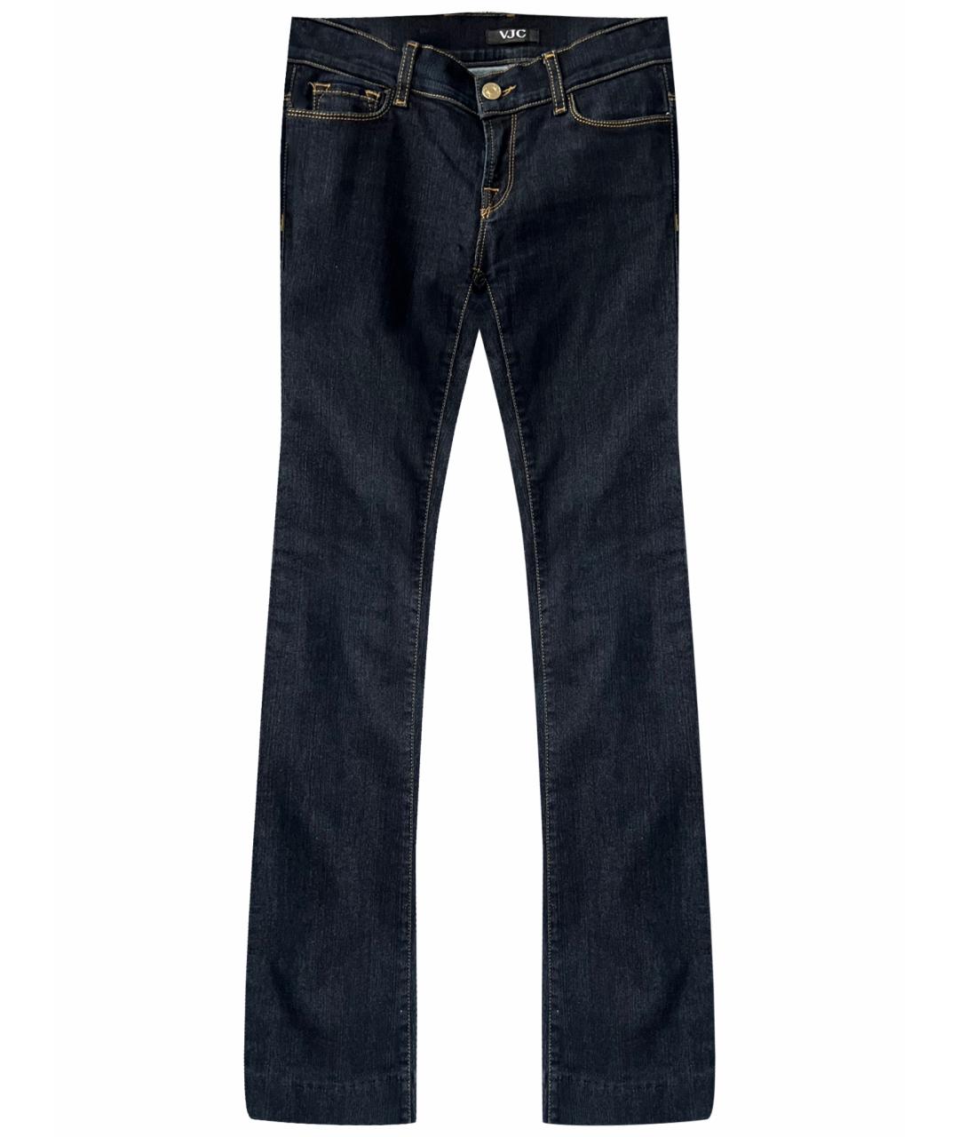 VERSACE Темно-синие хлопковые джинсы слим, фото 1