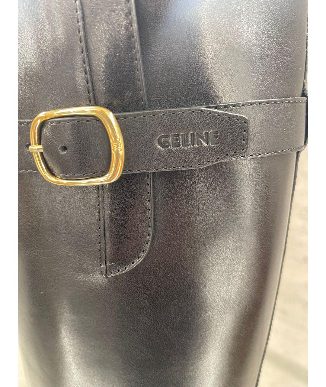 CELINE Черные кожаные сапоги, фото 2