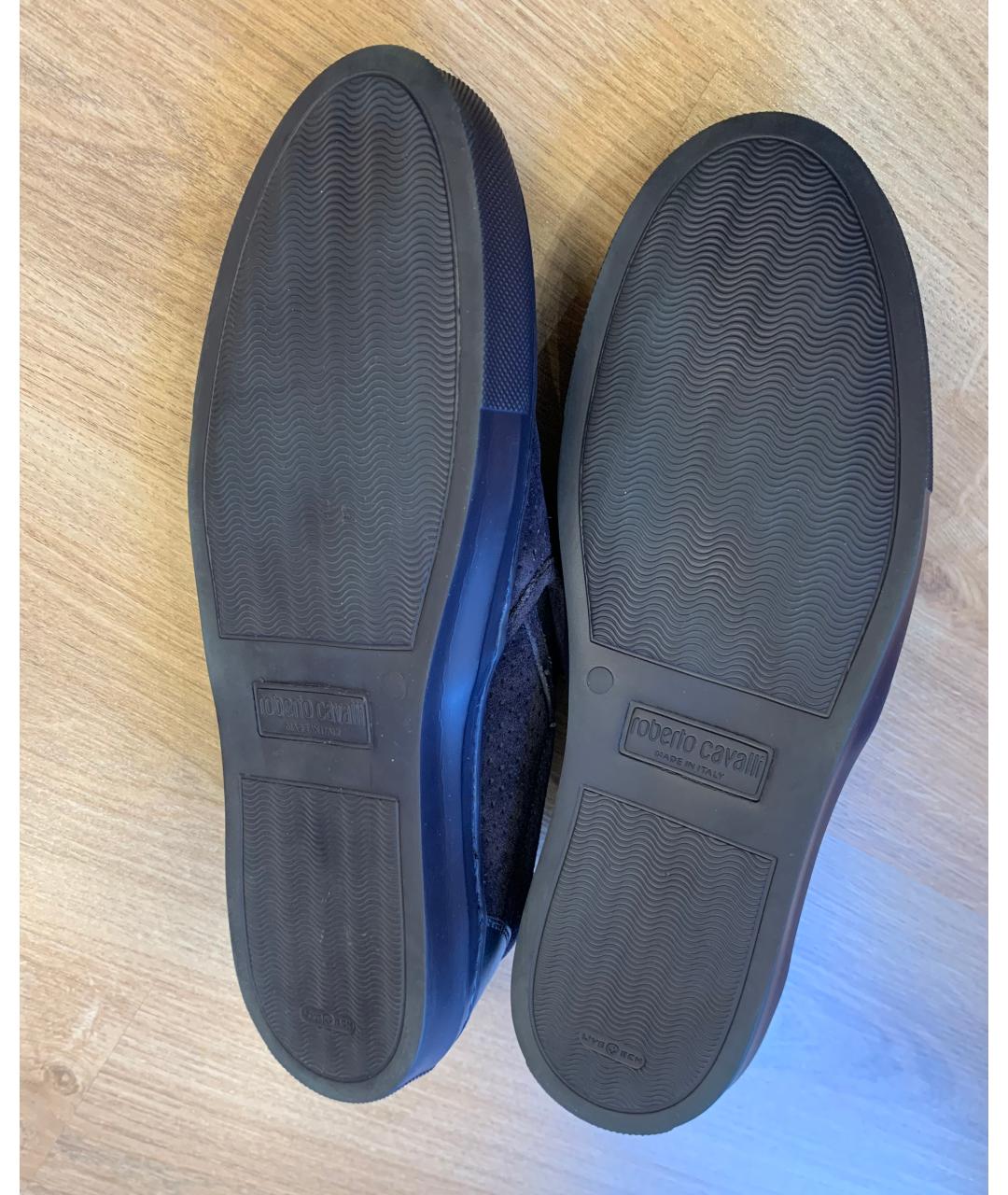 ROBERTO CAVALLI Темно-синие замшевые мокасины, фото 5