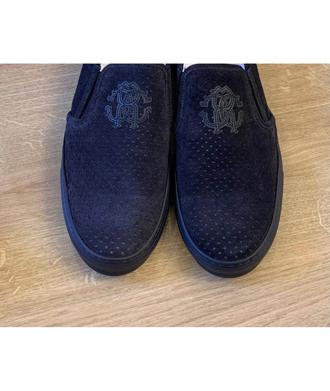 ROBERTO CAVALLI Темно-синие замшевые мокасины, фото 2