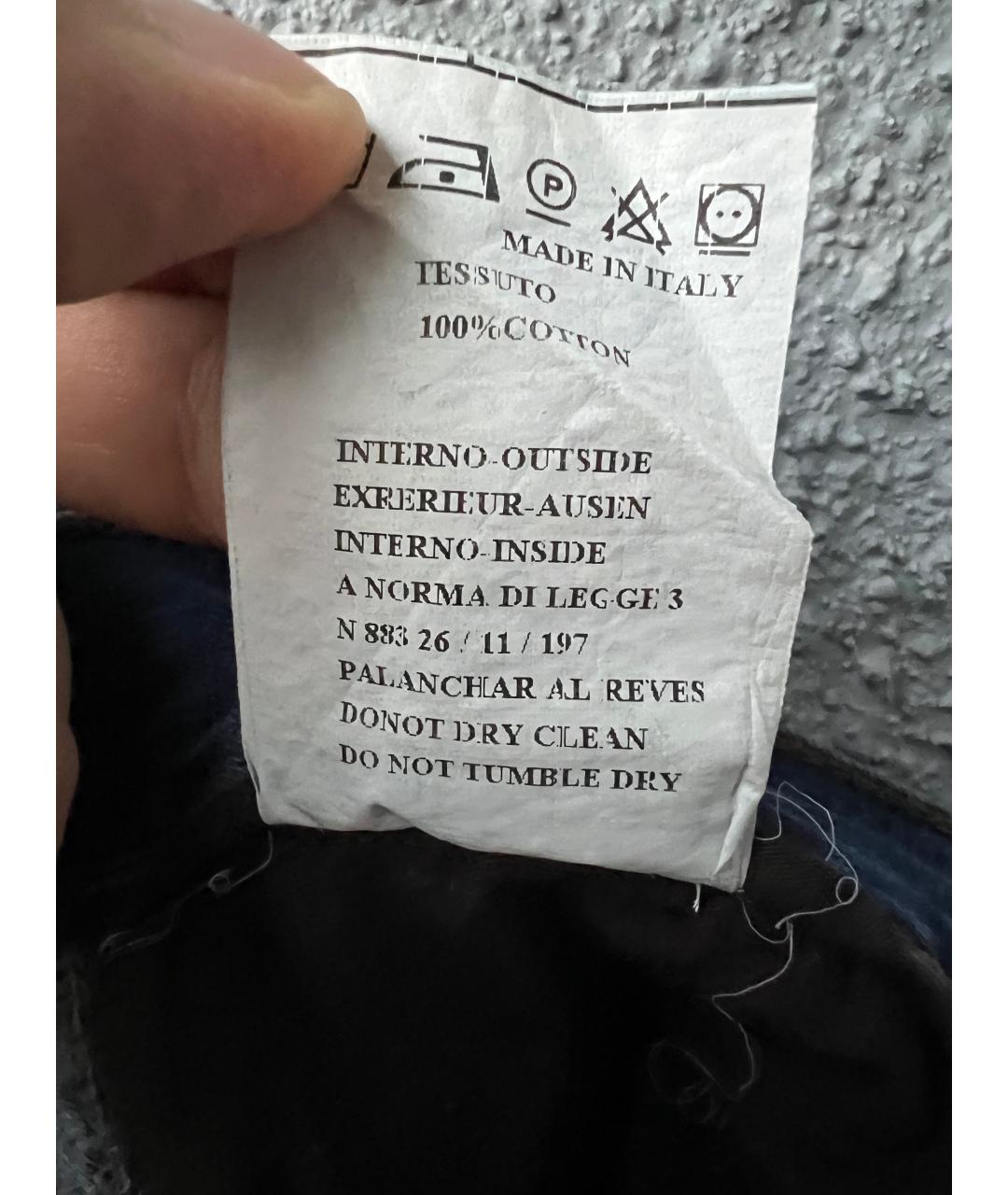 CANALI Темно-синие хлопковые прямые джинсы, фото 9