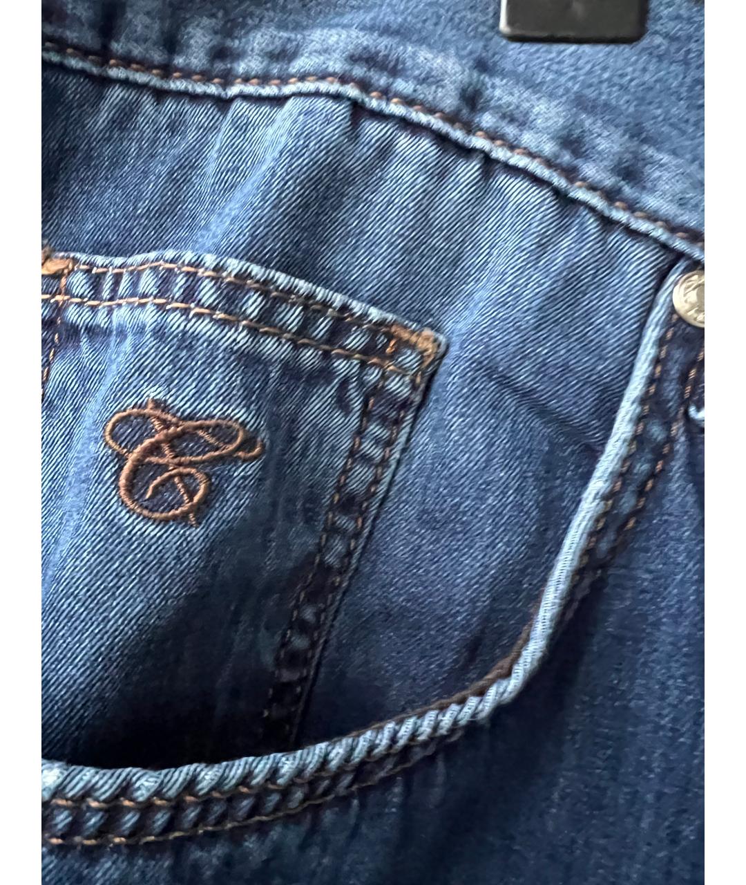 CANALI Темно-синие хлопковые прямые джинсы, фото 4