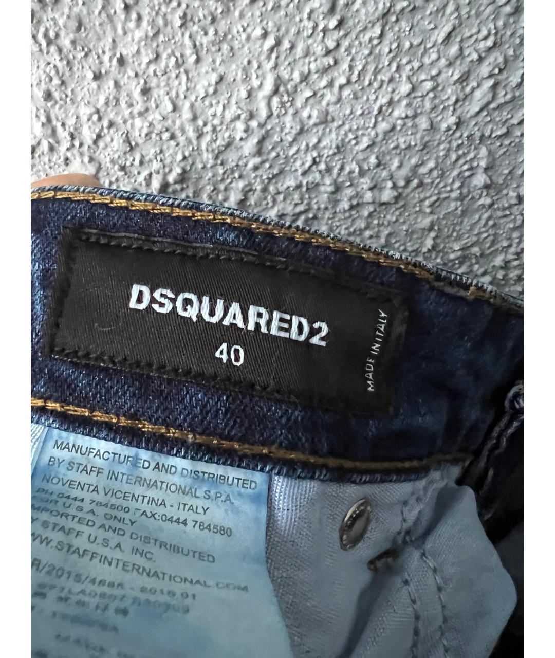 DSQUARED2 Темно-синие прямые джинсы, фото 9