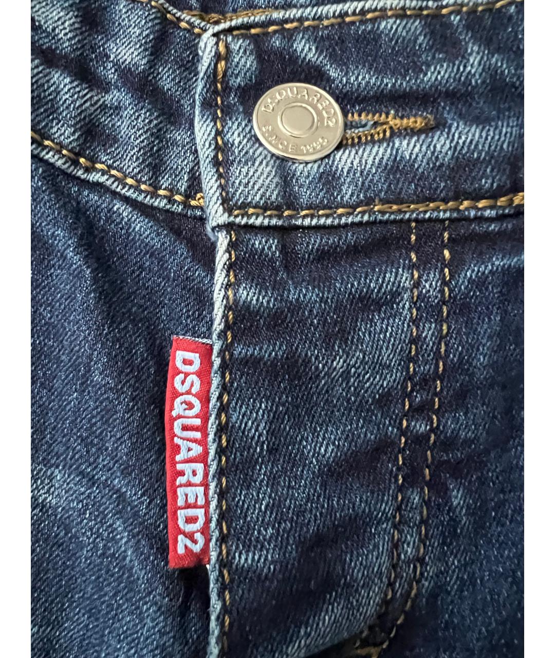 DSQUARED2 Темно-синие прямые джинсы, фото 5