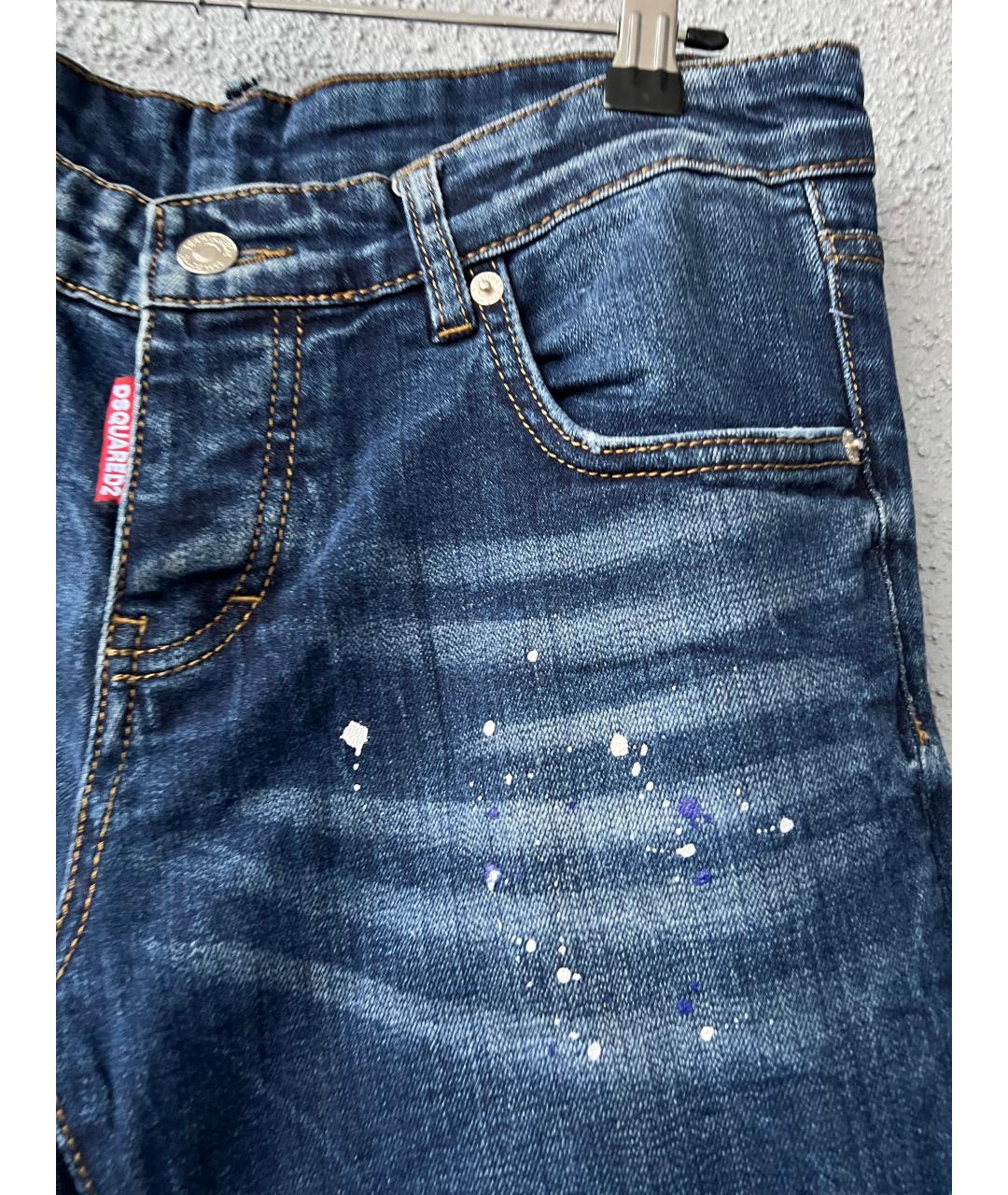 DSQUARED2 Темно-синие прямые джинсы, фото 3