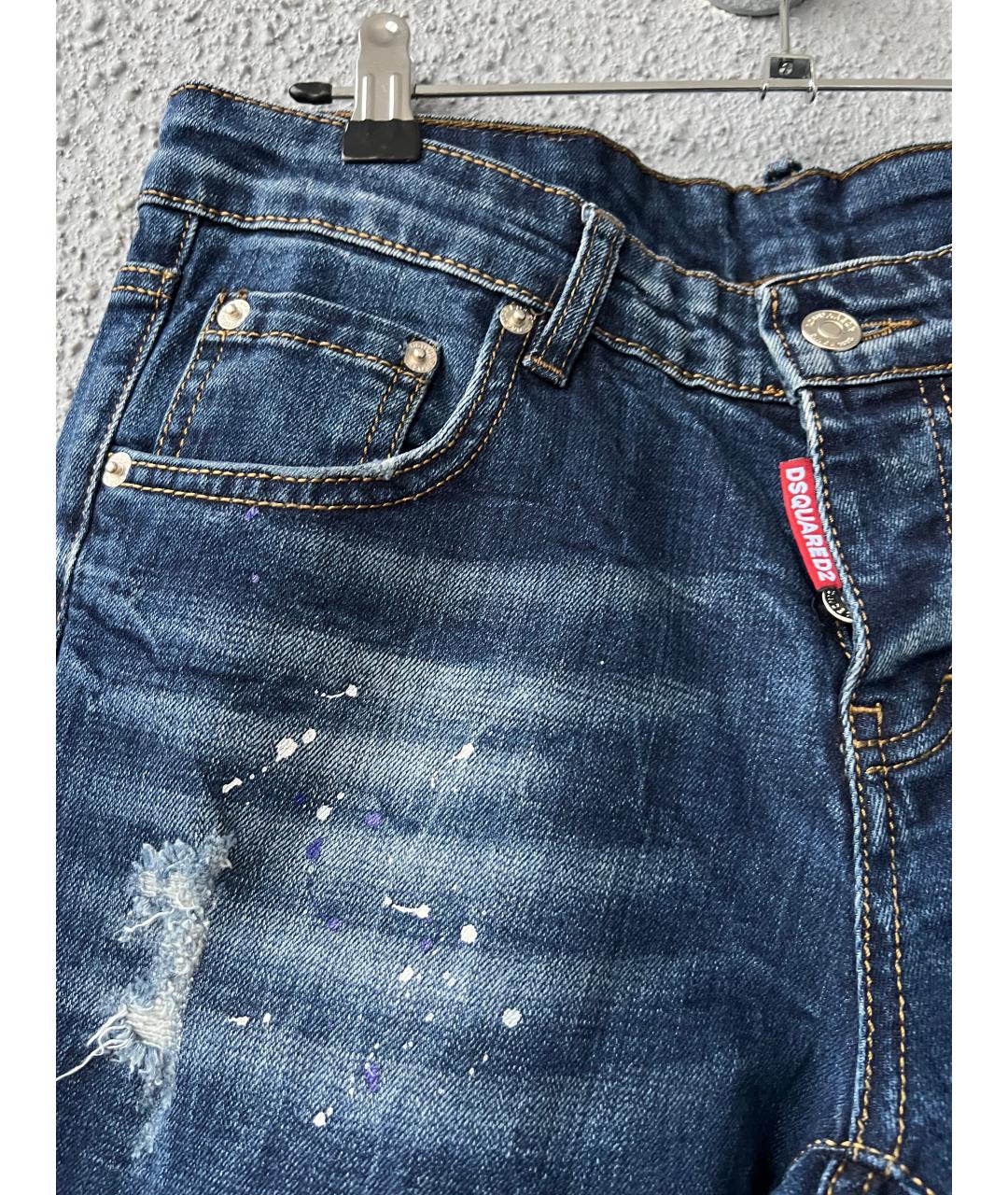 DSQUARED2 Темно-синие прямые джинсы, фото 4