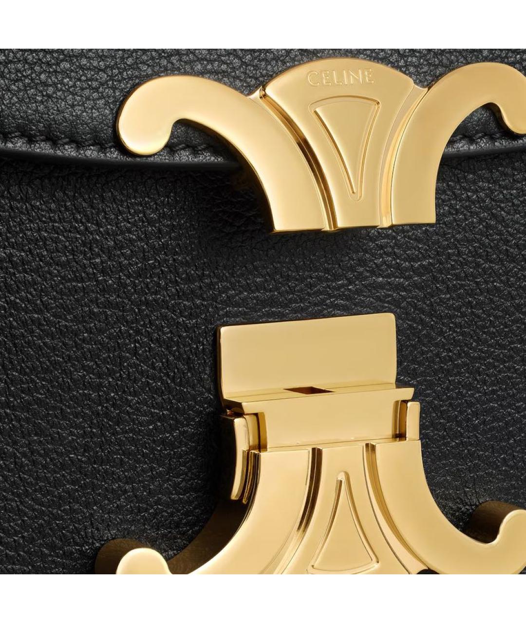 CELINE Черная кожаная сумка с короткими ручками, фото 4