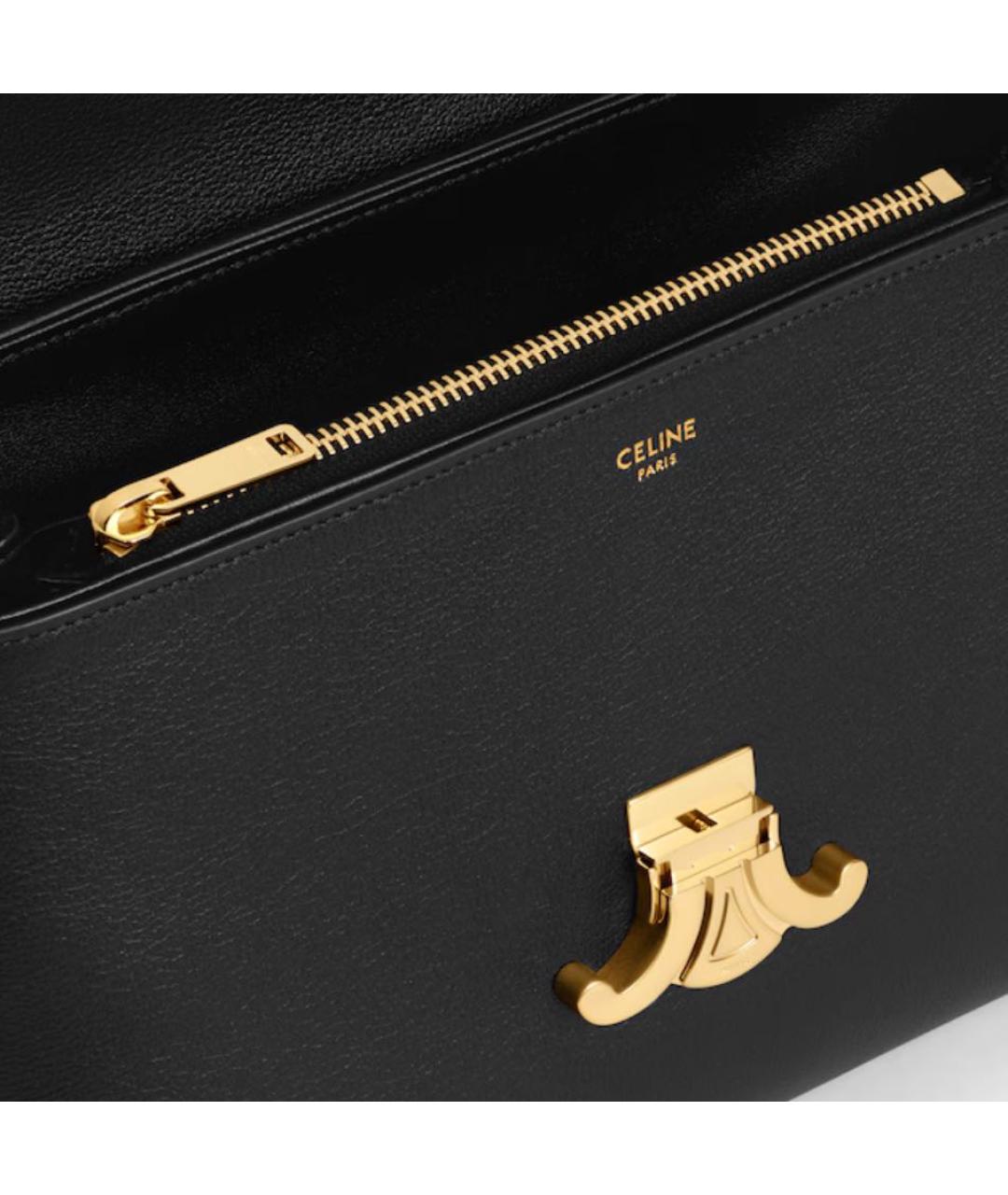CELINE Черная кожаная сумка с короткими ручками, фото 3