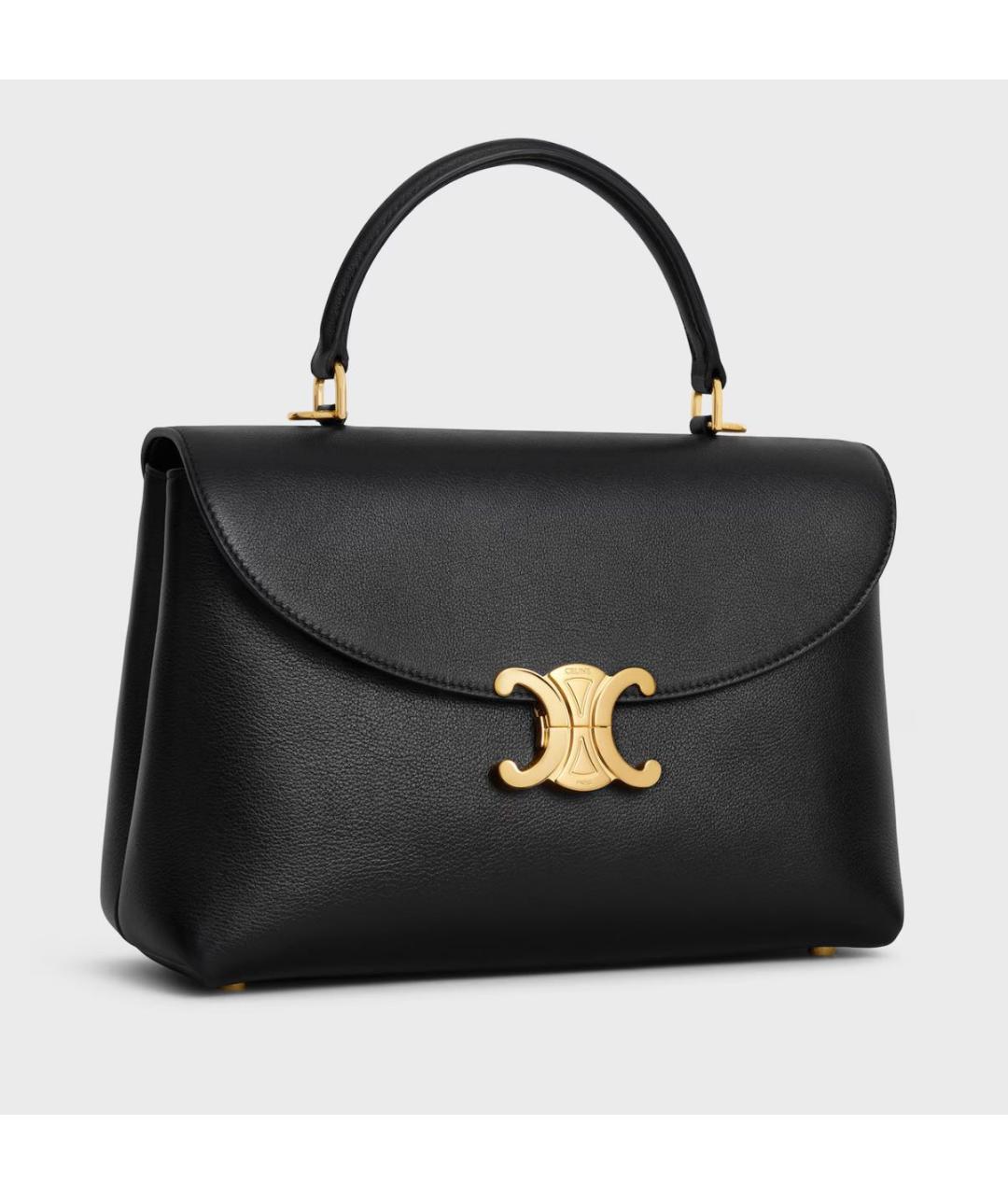 CELINE Черная кожаная сумка с короткими ручками, фото 2