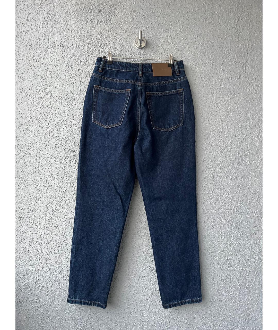 12 STOREEZ Темно-синие хлопковые прямые джинсы, фото 2