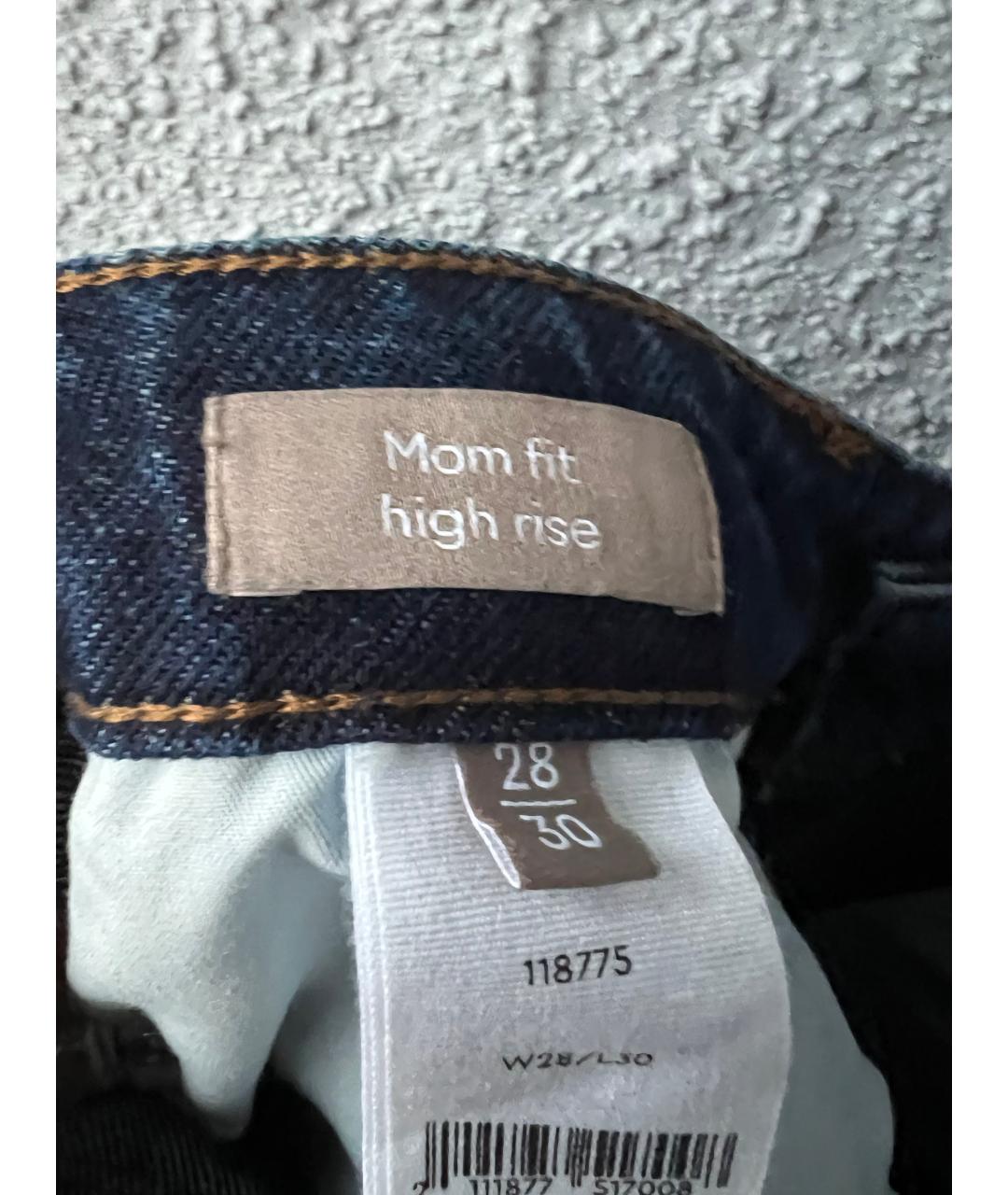 12 STOREEZ Темно-синие хлопковые прямые джинсы, фото 6