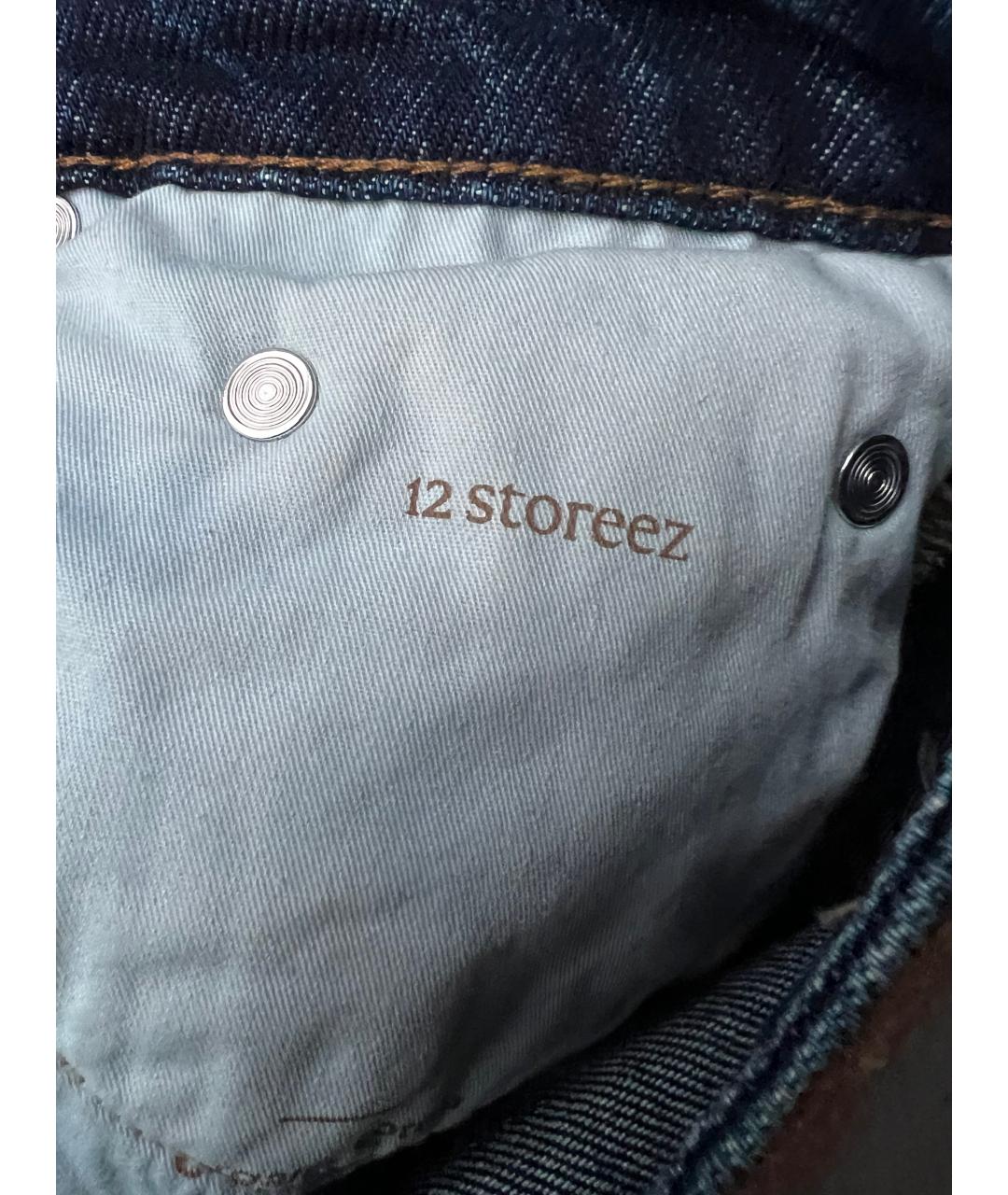 12 STOREEZ Темно-синие хлопковые прямые джинсы, фото 7