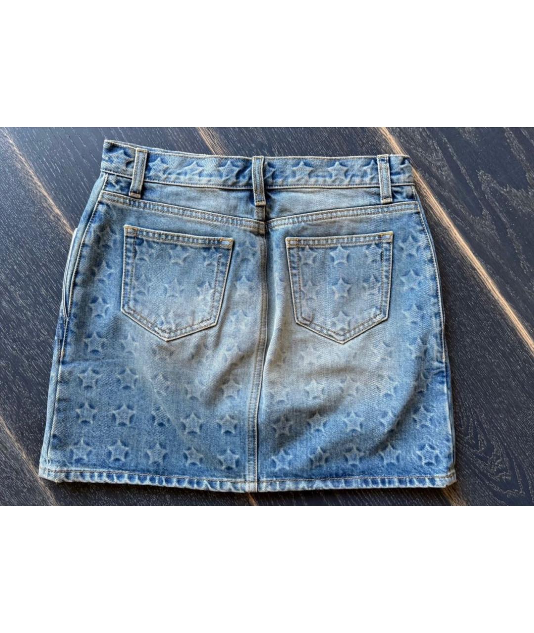 SAINT LAURENT Синяя деним юбка мини, фото 2